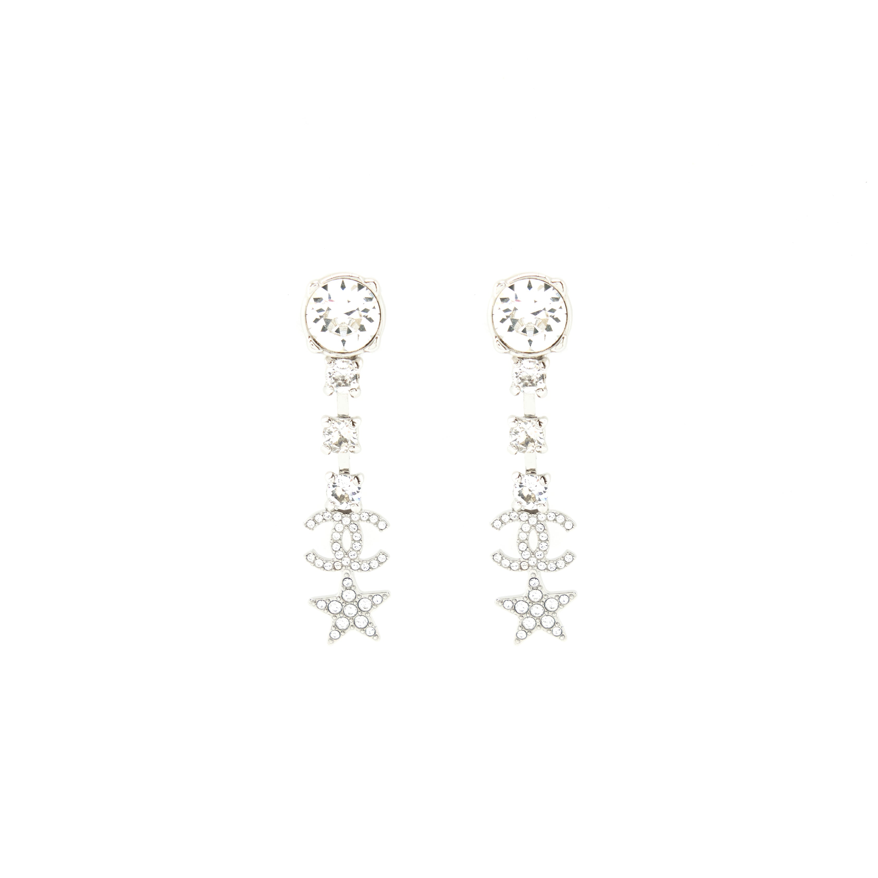 CHANEL CC LOGO STAR DROP EARRINGS