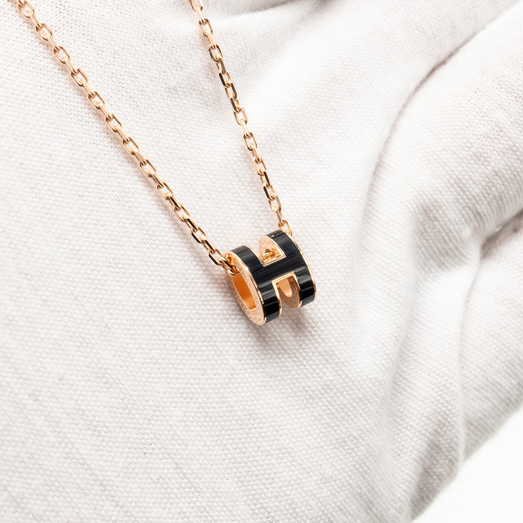 HERMES MINI POP H PENDANT BLACK RGHW