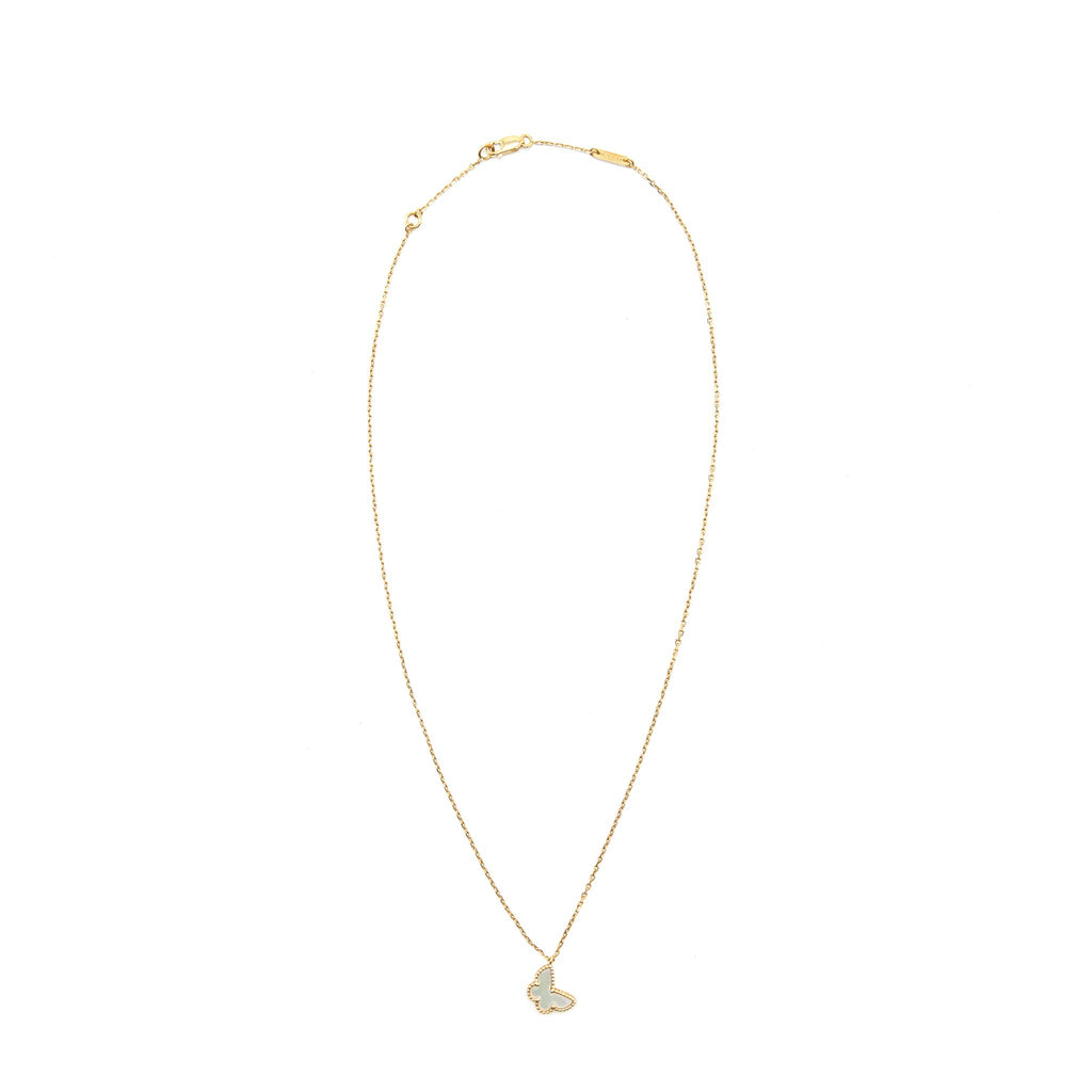 VAN CLEEF ARPELS SWEET ALHAMBRA BUTTERFLY PEDANT MOTHER OF PEARL