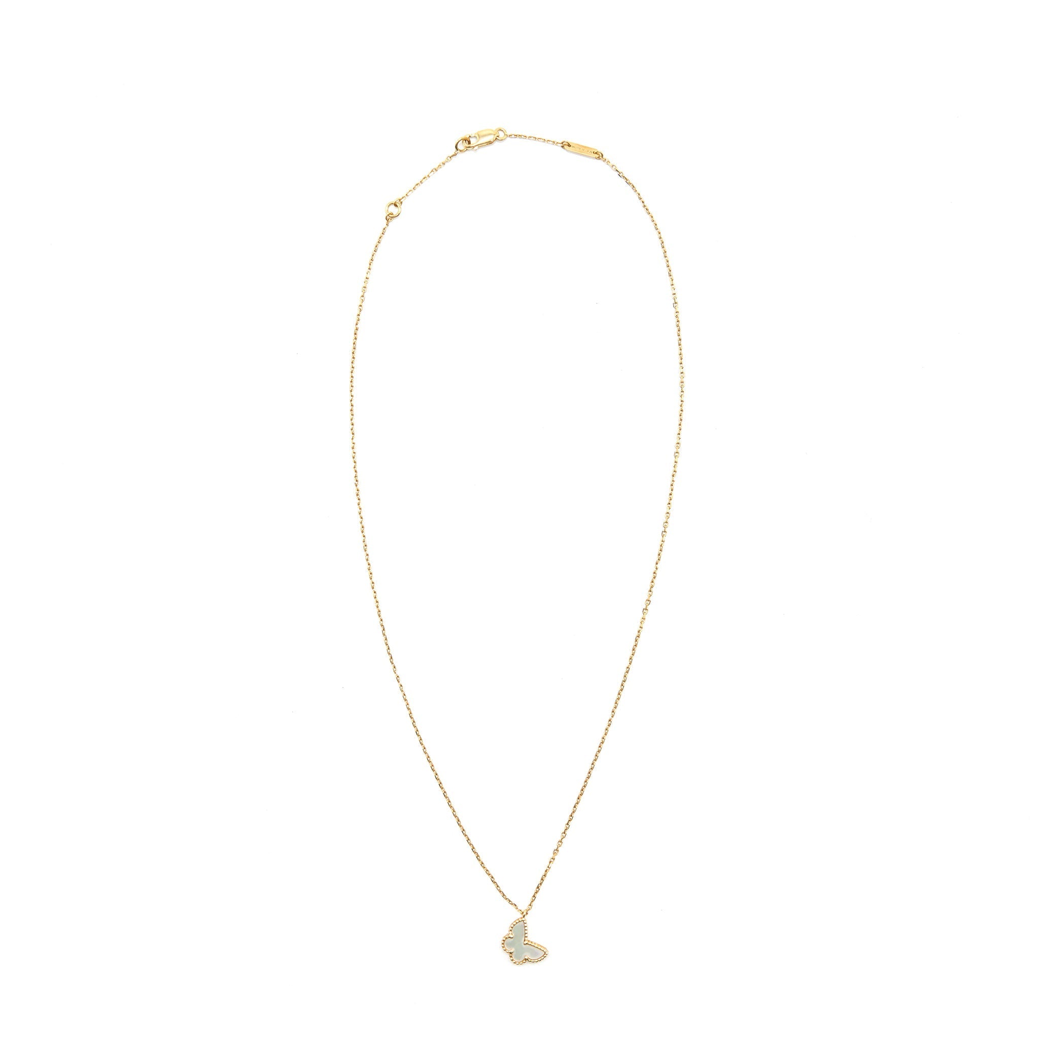 VAN CLEEF ARPELS SWEET ALHAMBRA BUTTERFLY PEDANT MOTHER OF PEARL