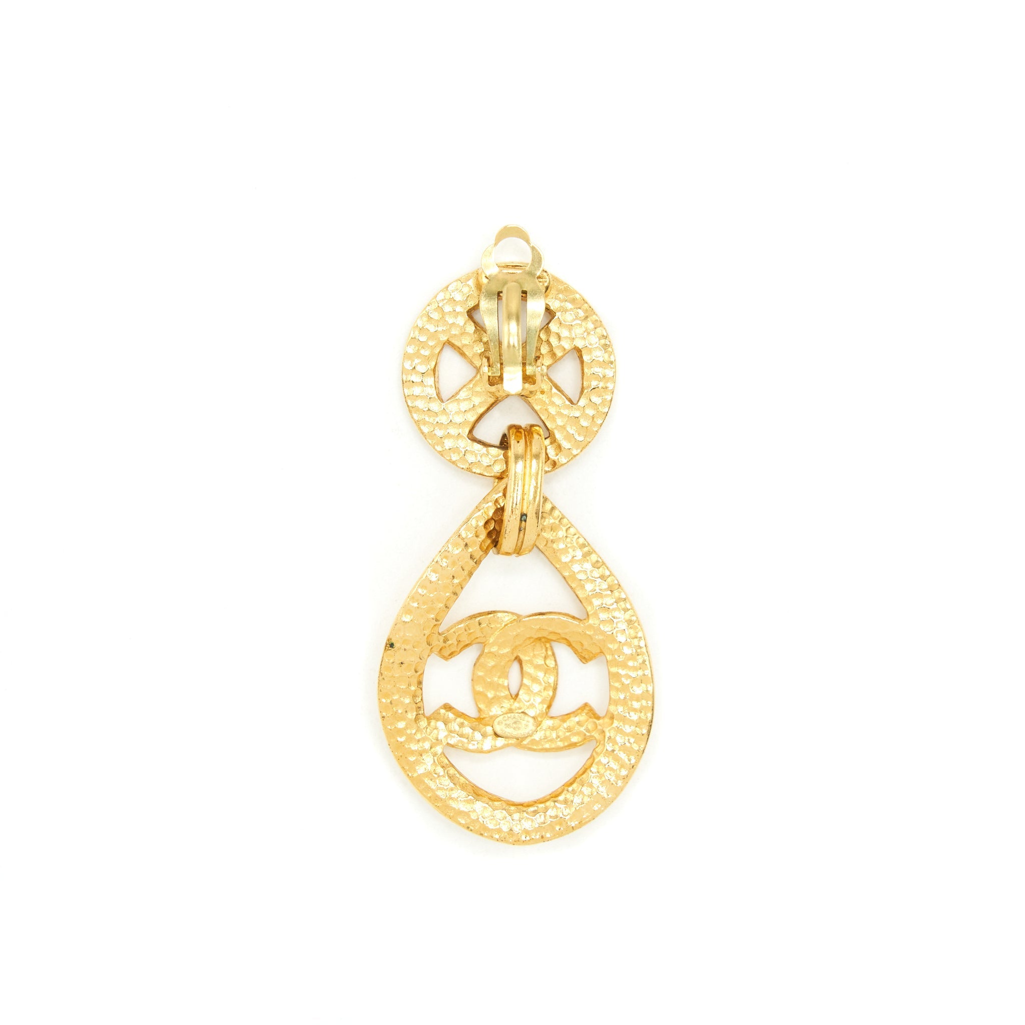 CHANEL VINTAGE DROP EARRING 24K GHW