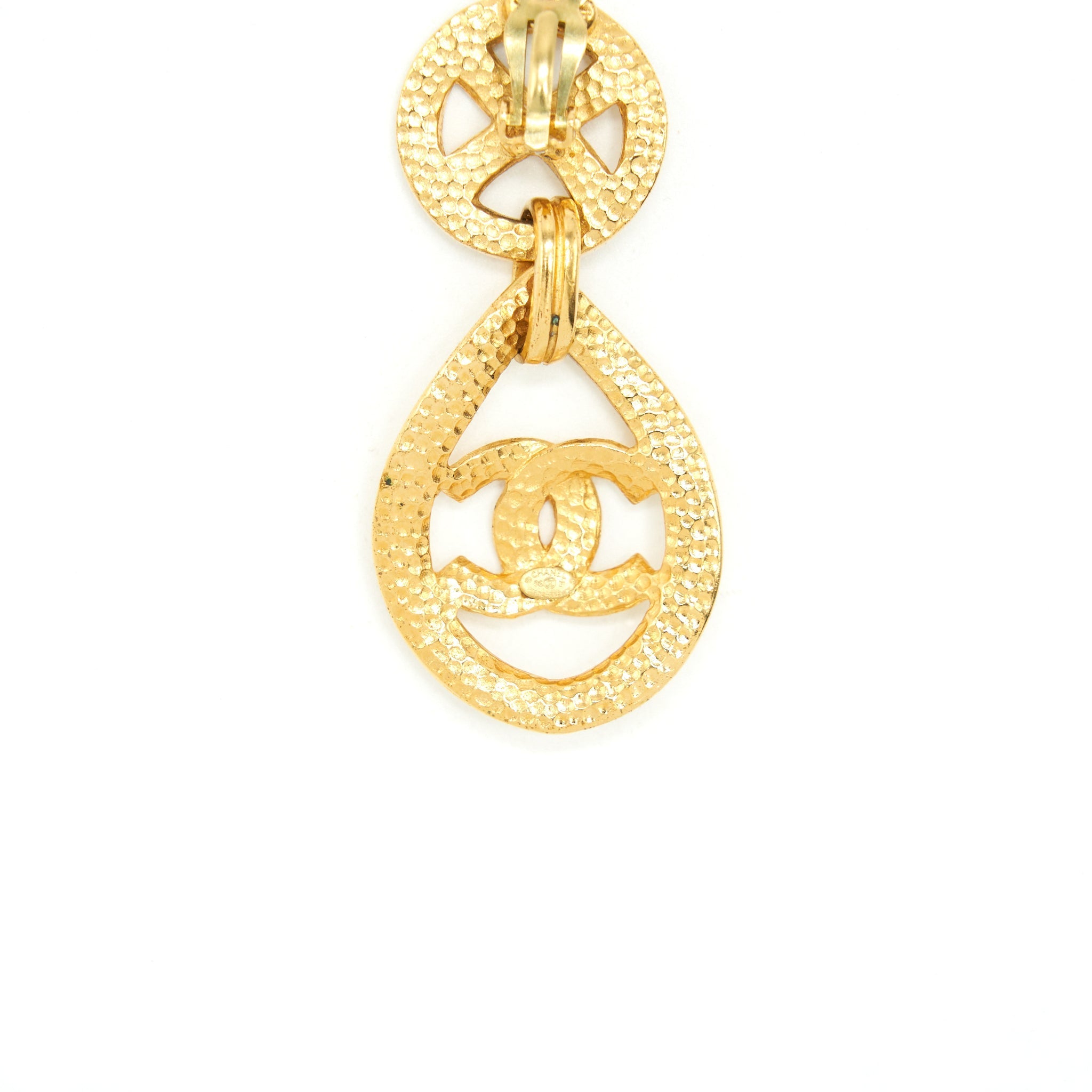 CHANEL VINTAGE DROP EARRING 24K GHW