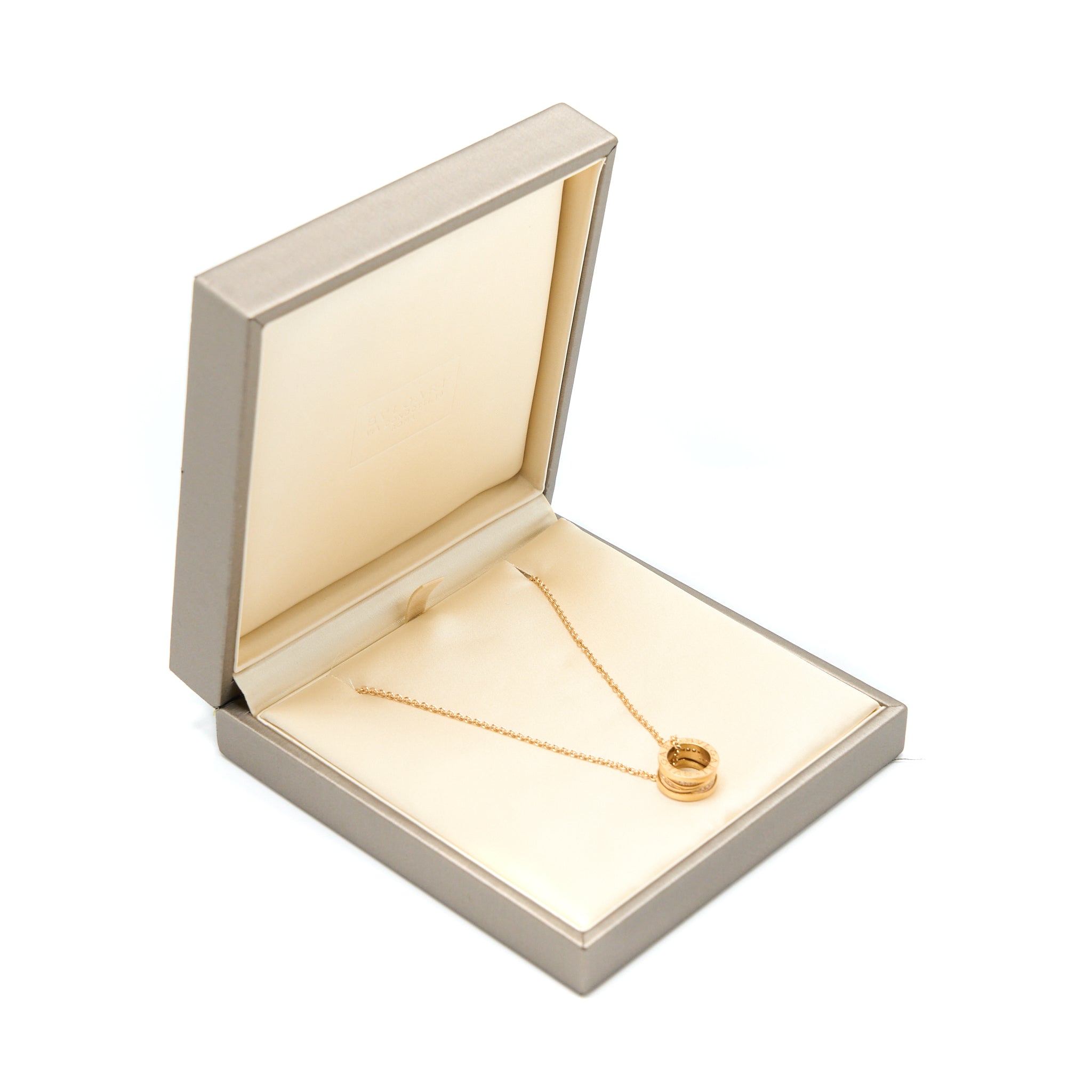 BVLGARI B.ZERO1 NECKLANCE B. ZERO 1 DESIGN LEGEND NECKLACE 18KT ROSE GOLD/PAVE DIAMONDS