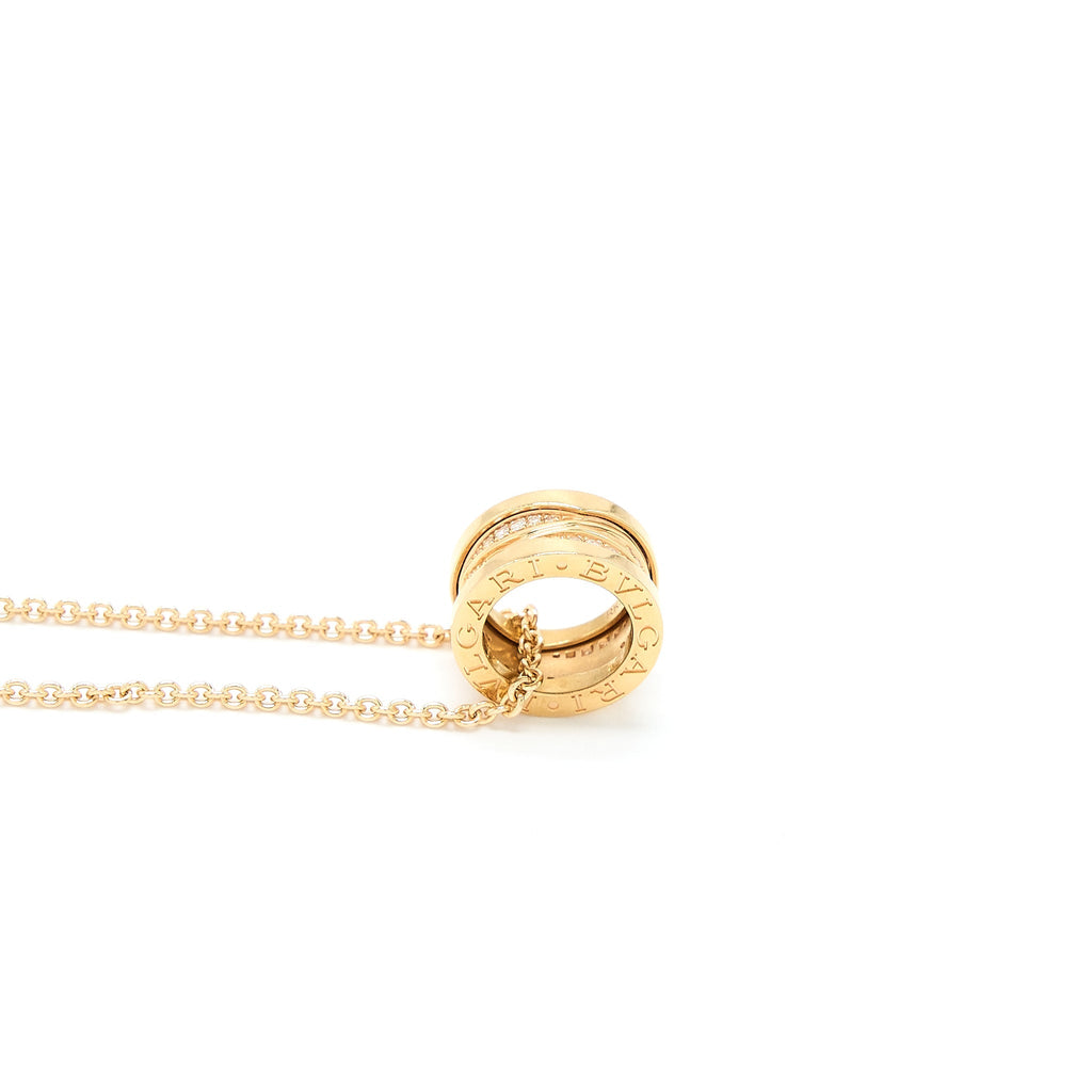 BVLGARI B.ZERO1 NECKLANCE B. ZERO 1 DESIGN LEGEND NECKLACE 18KT ROSE GOLD/PAVE DIAMONDS