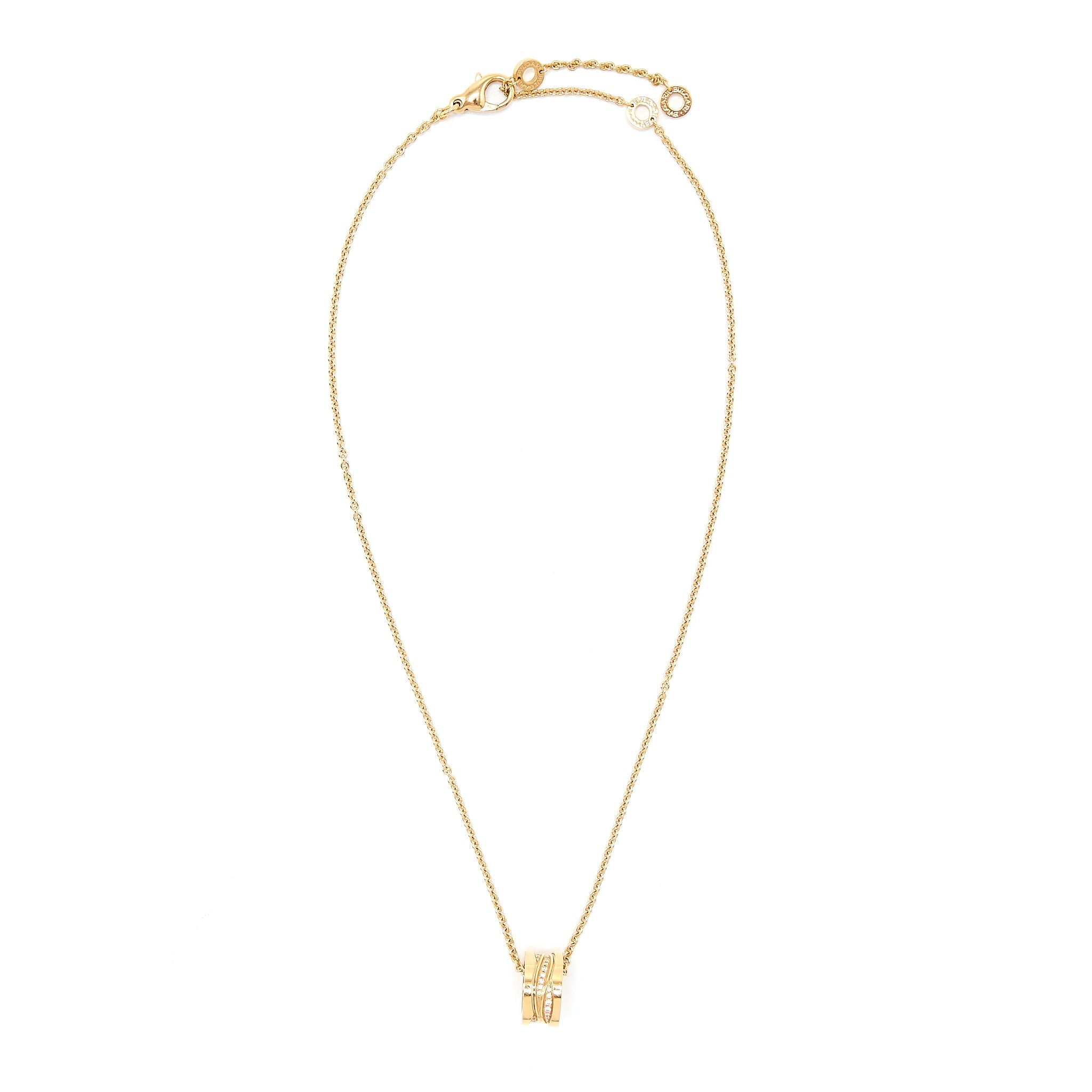 BVLGARI B.ZERO1 NECKLANCE B. ZERO 1 DESIGN LEGEND NECKLACE 18KT ROSE GOLD/PAVE DIAMONDS