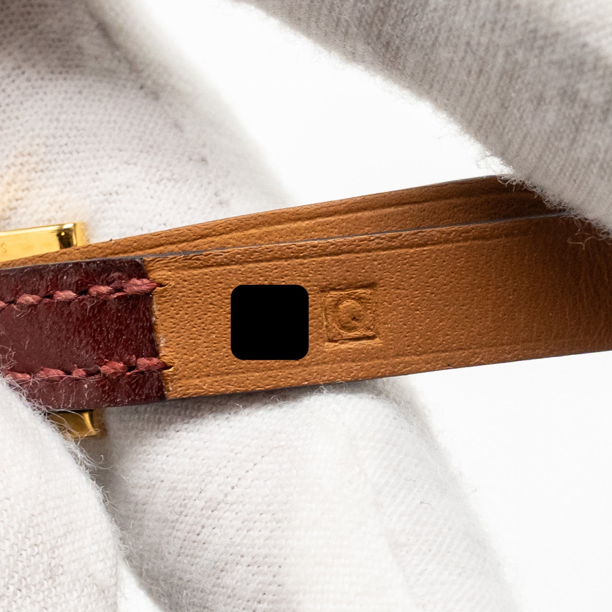 HERMES BEHAPI TRIPLE TOUR BRACELET RED GHW STAMP SQUARE Q