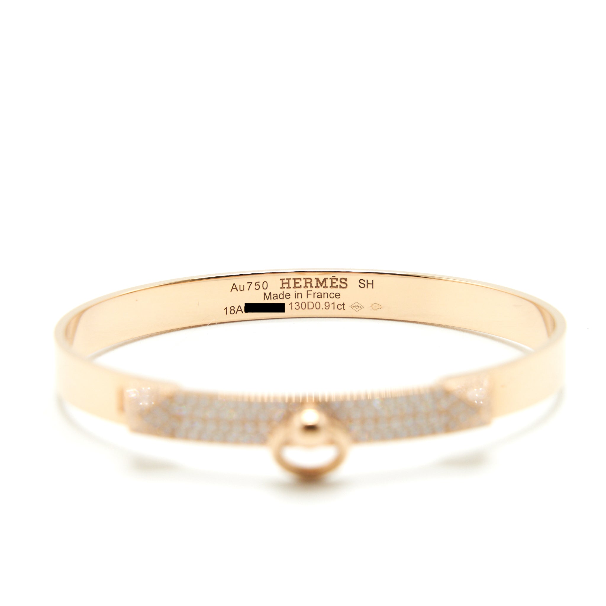 HERMES COLLIER DE CHIEN BRACELET, ROSEGOLD WITH DIAMOND