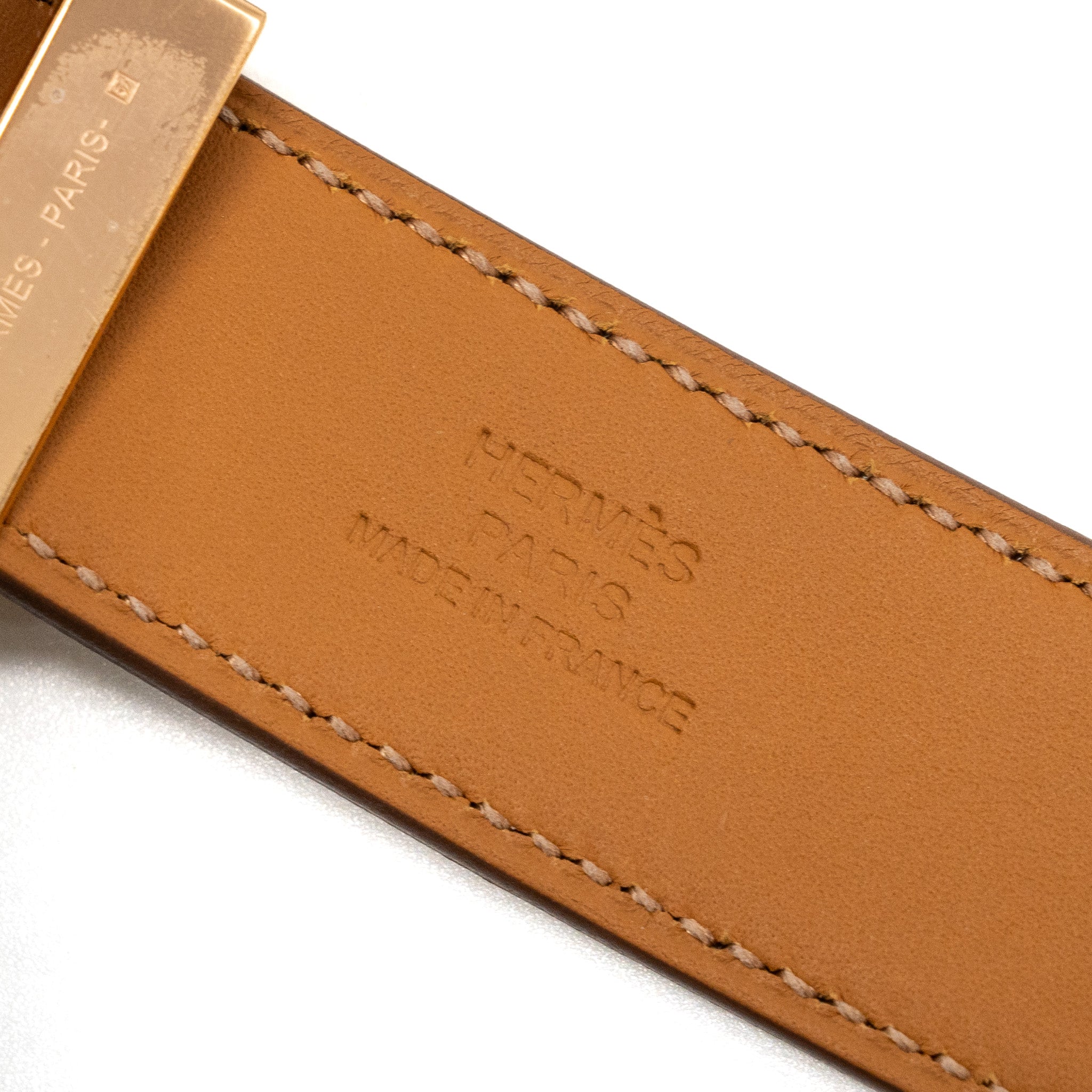 HERMES SIZE T2 COLLIER DE CHIEN 24 BRACELET SWIFT NATA RGHW STAMP U