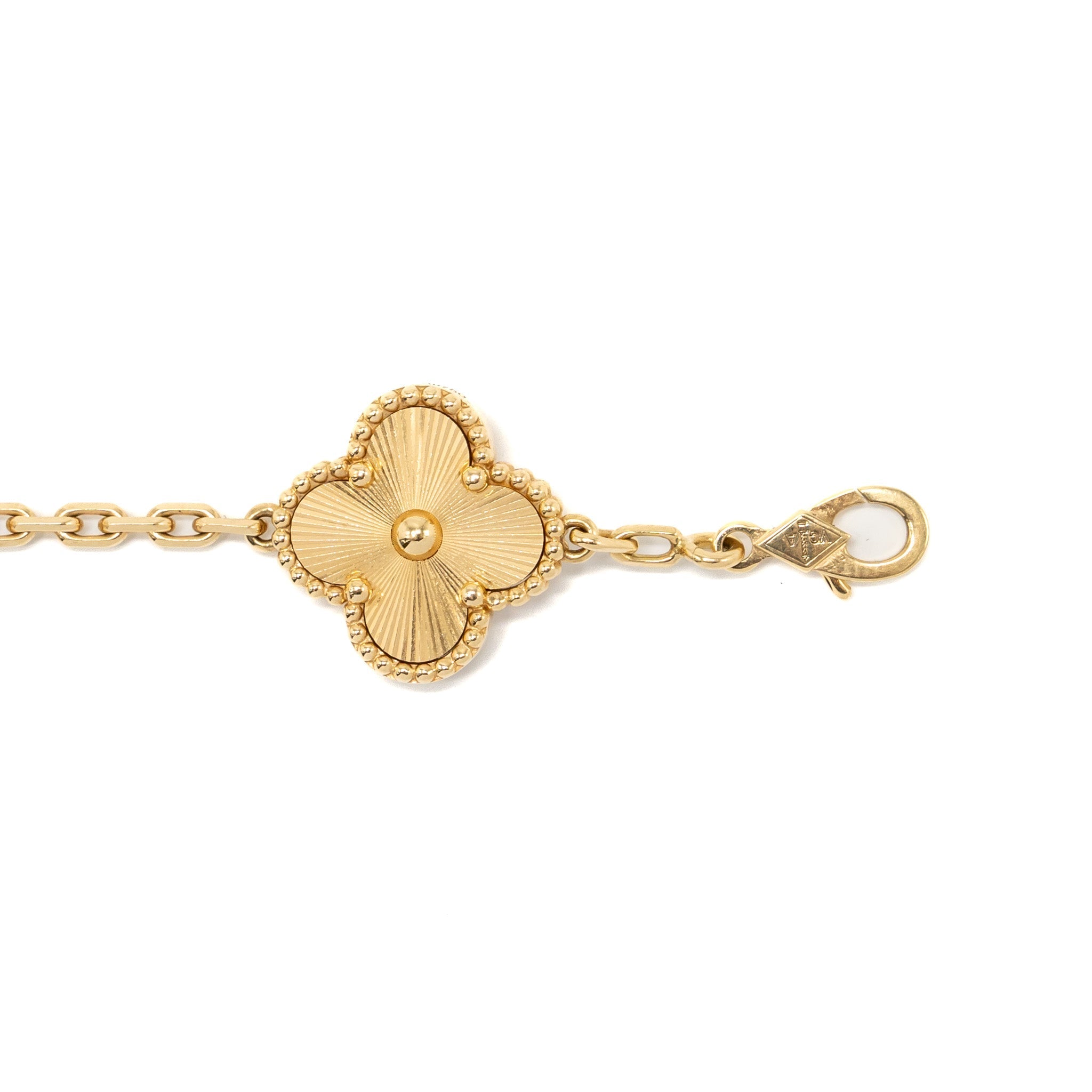 VAN CLEEF & ARPELS VINTAGE ALHAMBRA BRACELET, 5 MOTIF 18K YELLOW GOLD