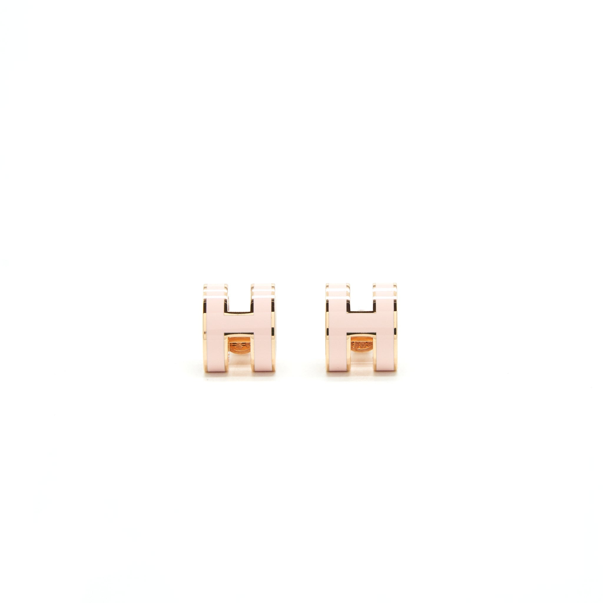 HERMES POP H EARRINGS ROSE DRAGEE RGHW