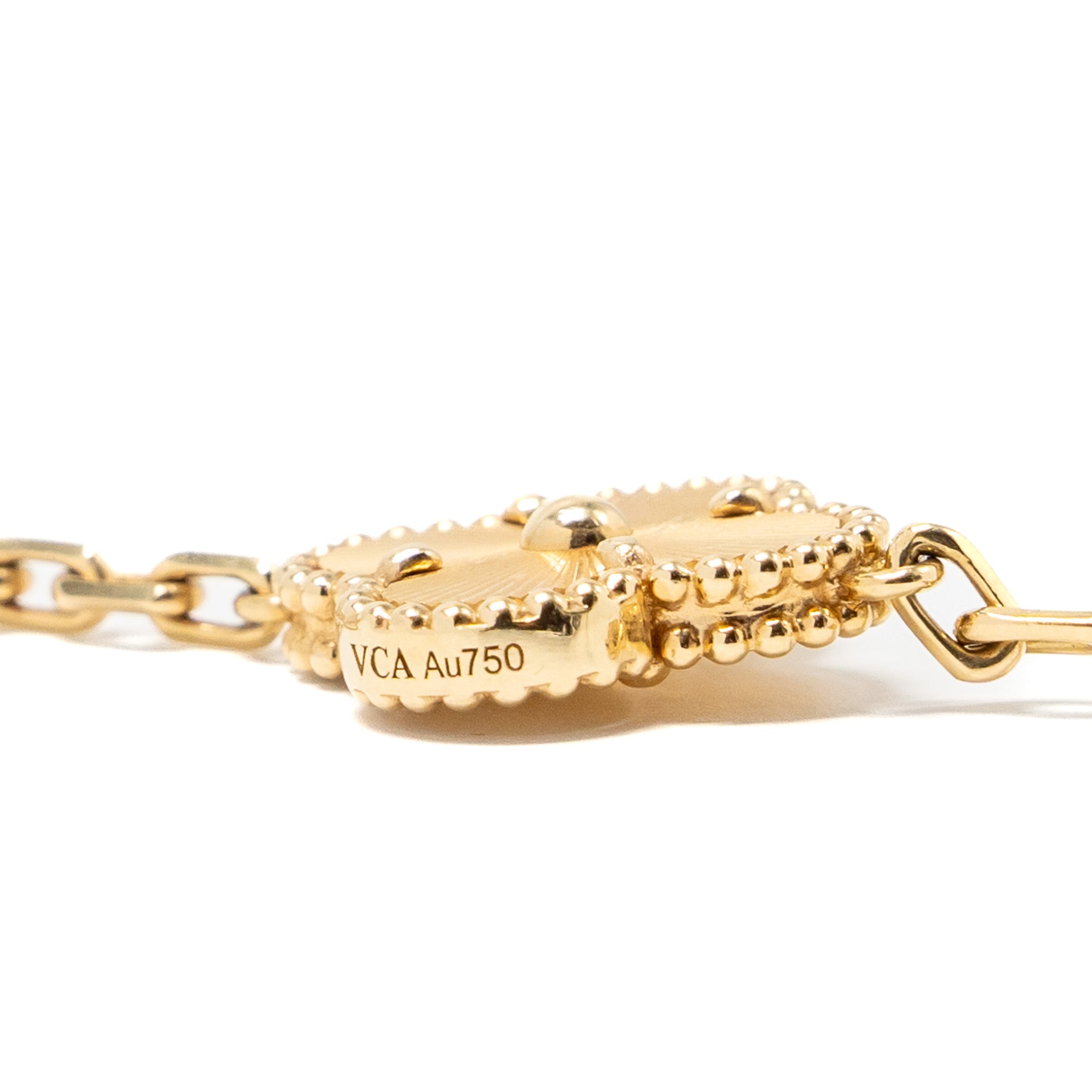 VAN CLEEF & ARPELS VINTAGE ALHAMBRA BRACELET, 5 MOTIF 18K YELLOW GOLD