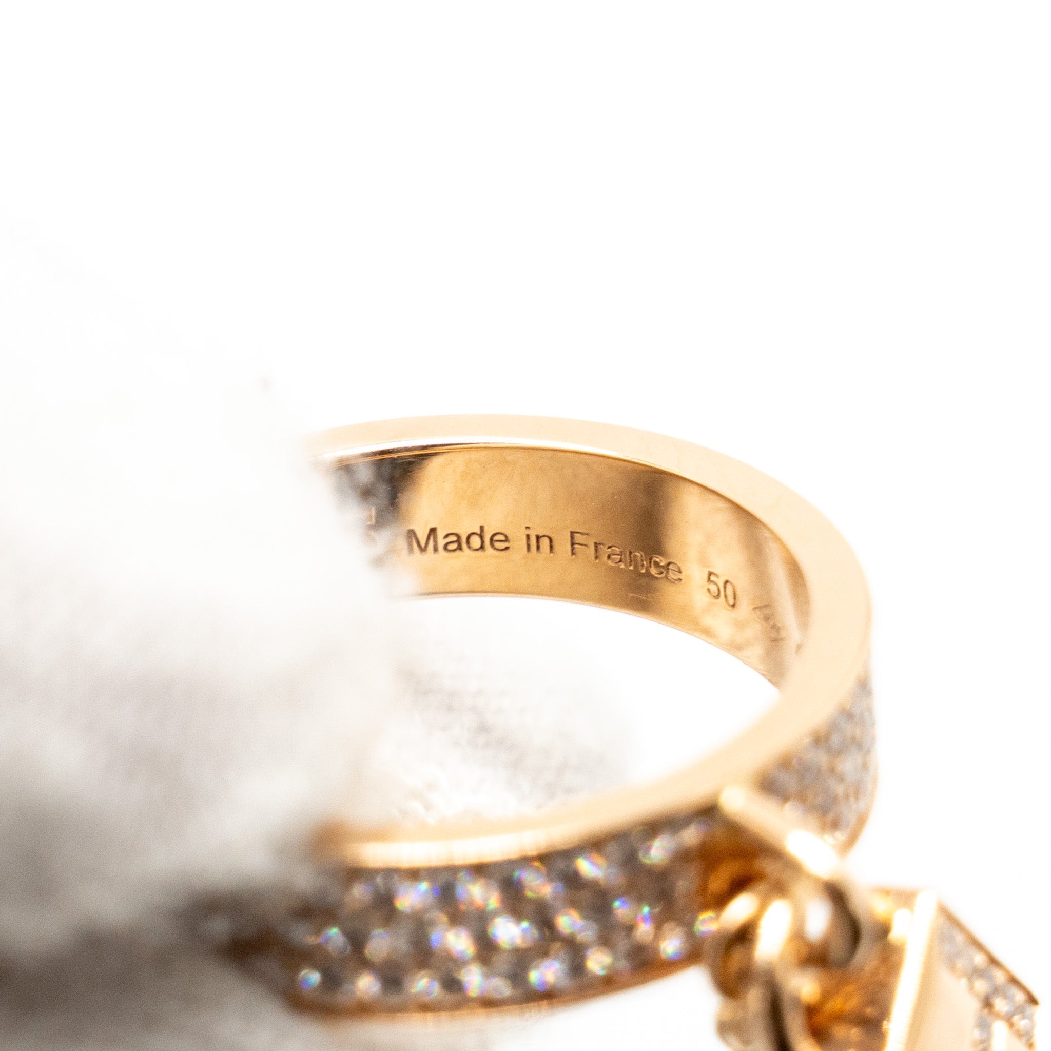 HERMES KELLY CADENAS DOUBLE RING ROSE GOLD DIAMONDS