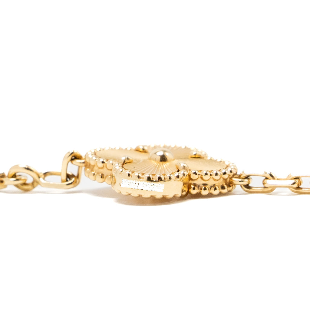 VAN CLEEF & ARPELS VINTAGE ALHAMBRA BRACELET, 5 MOTIF 18K YELLOW GOLD