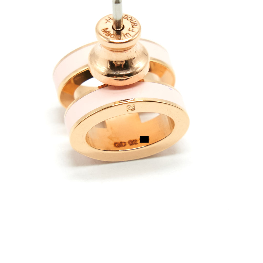 HERMES POP H EARRINGS ROSE DRAGEE RGHW
