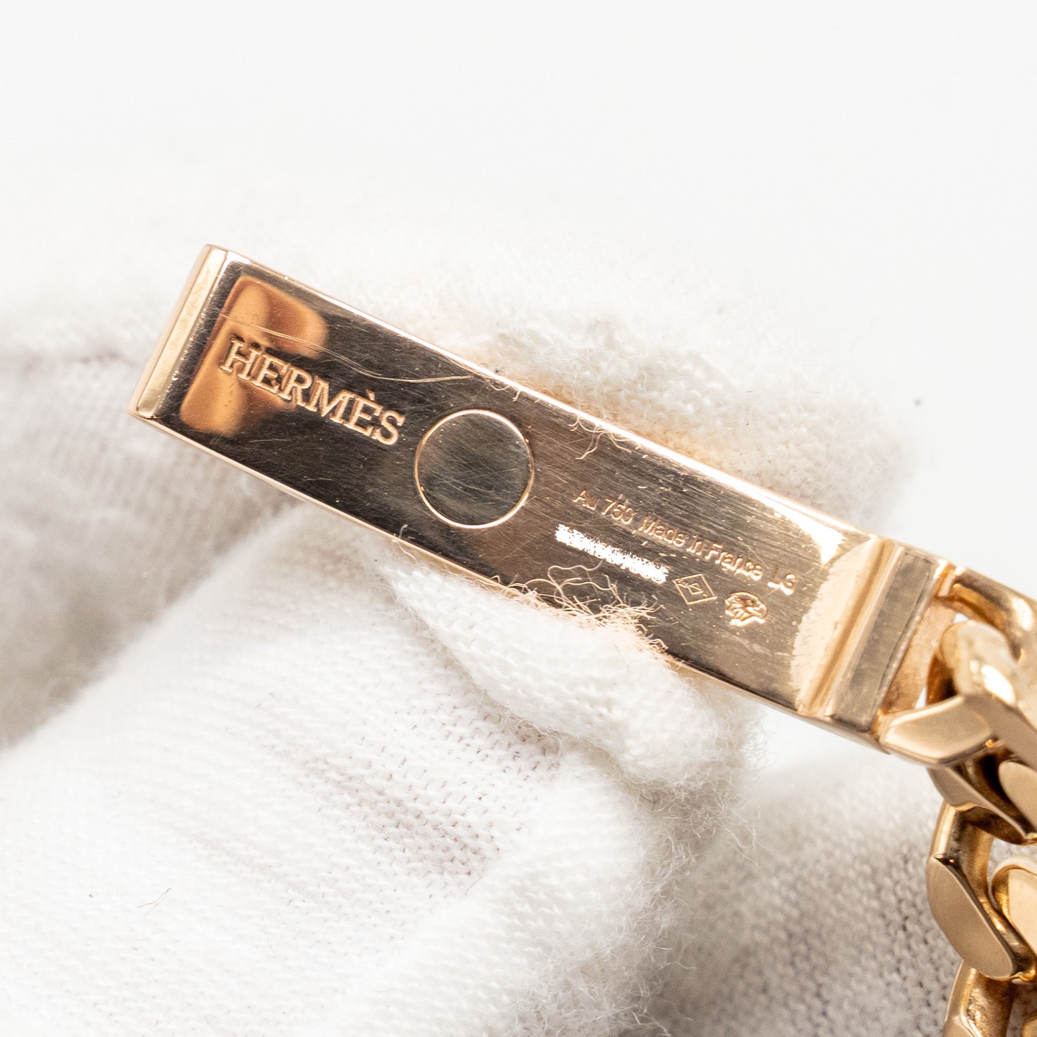 HERMES GOURMETTE BRACELET ROSE GOLD, DIAMONDS