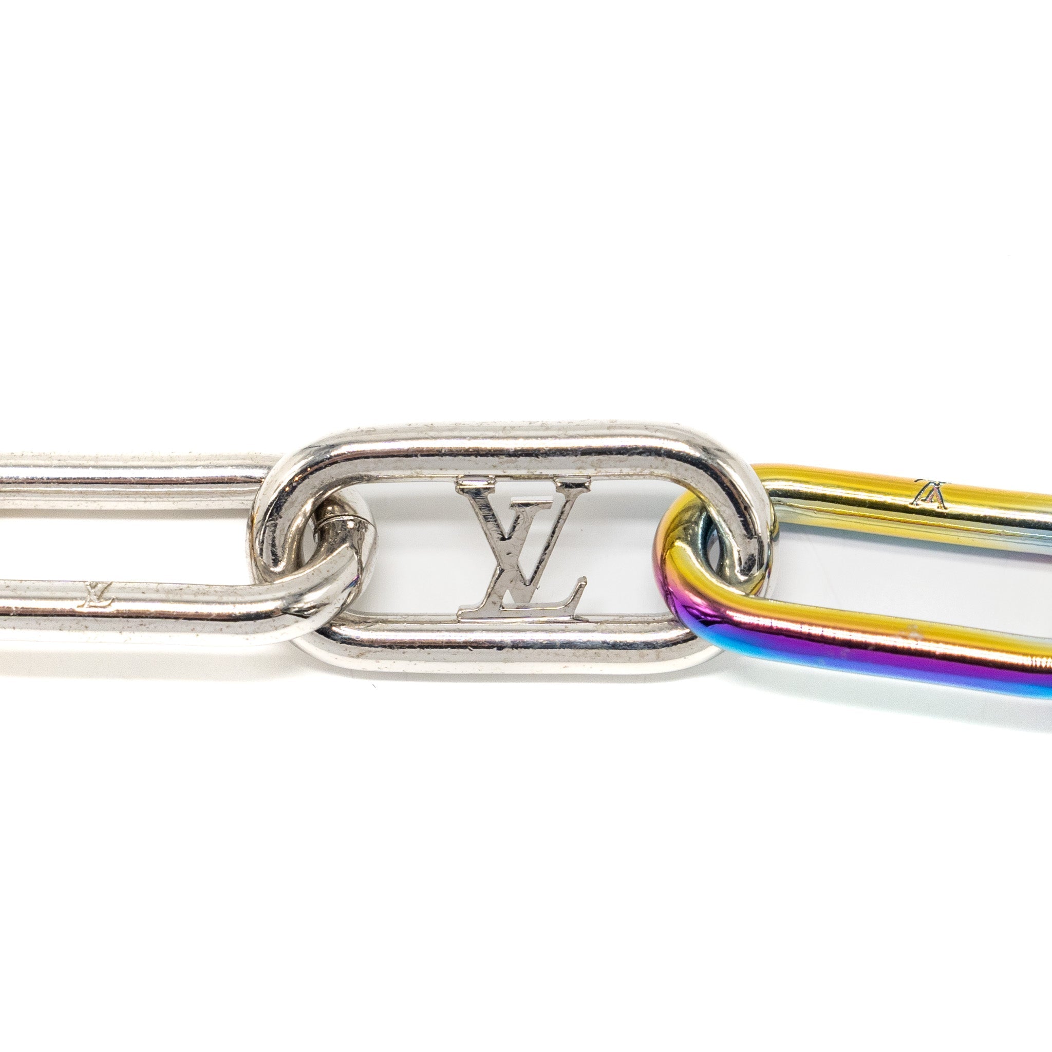 LOUIS VUITTON BRASSERIE SIGNATURE CHAIN METAL BRACELET GOLD/SILVER RAINBOW TONE