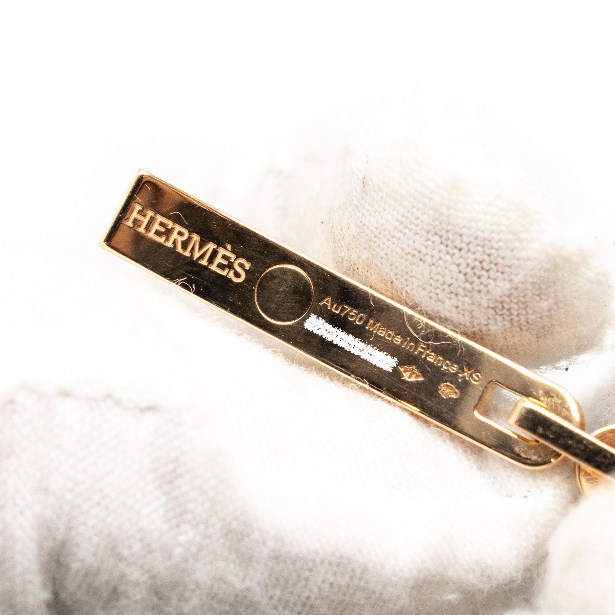 HERMES KELLY CHAINE BRACELET ROSE GOLD DIAMOND PAVED