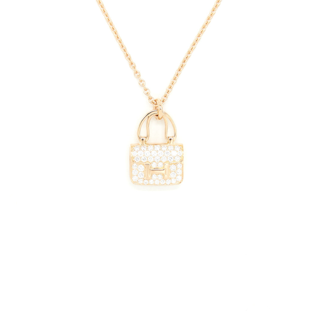 HERMES AMULETTE CONSTANCE PENDANT ROSE GOLD