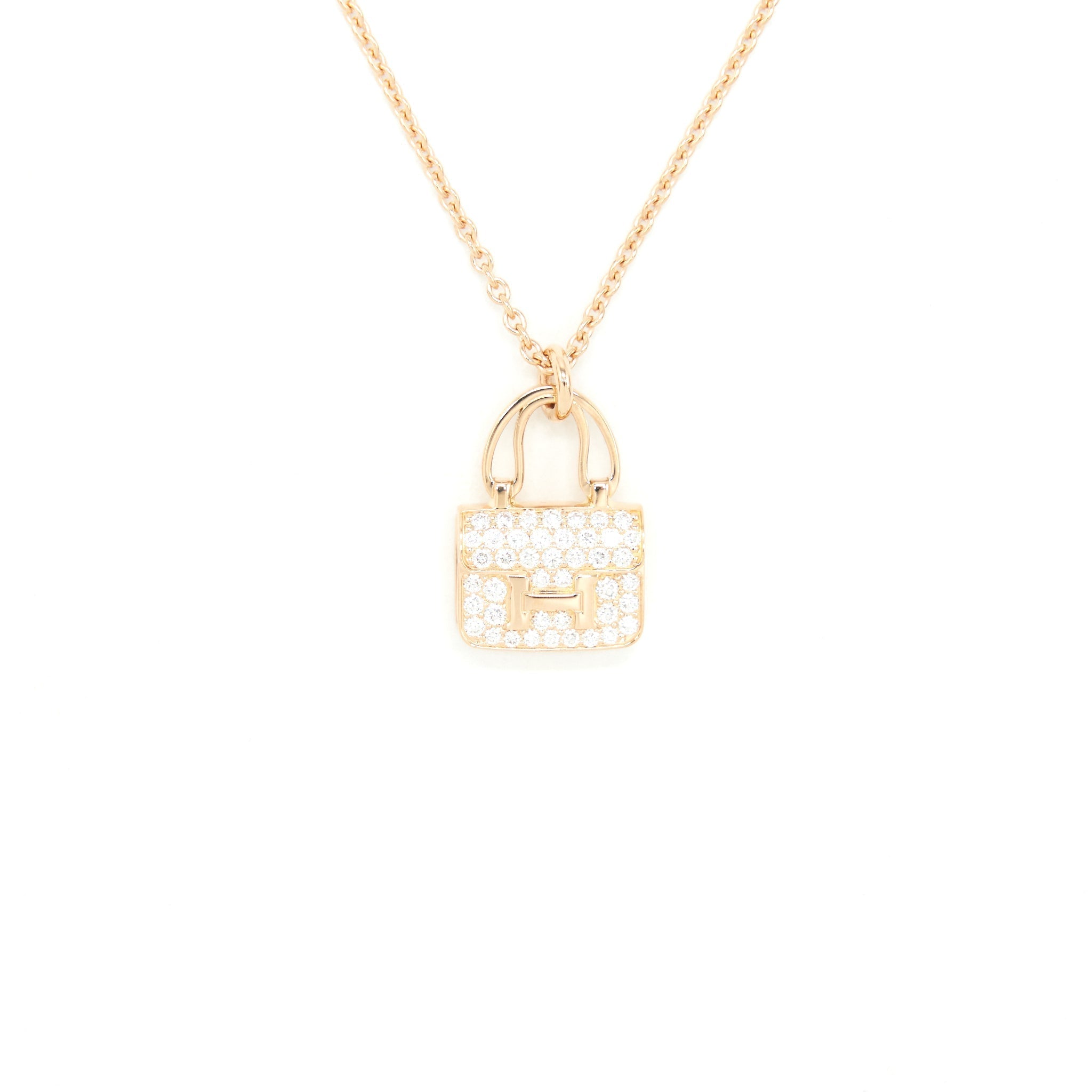 HERMES AMULETTE CONSTANCE PENDANT ROSE GOLD