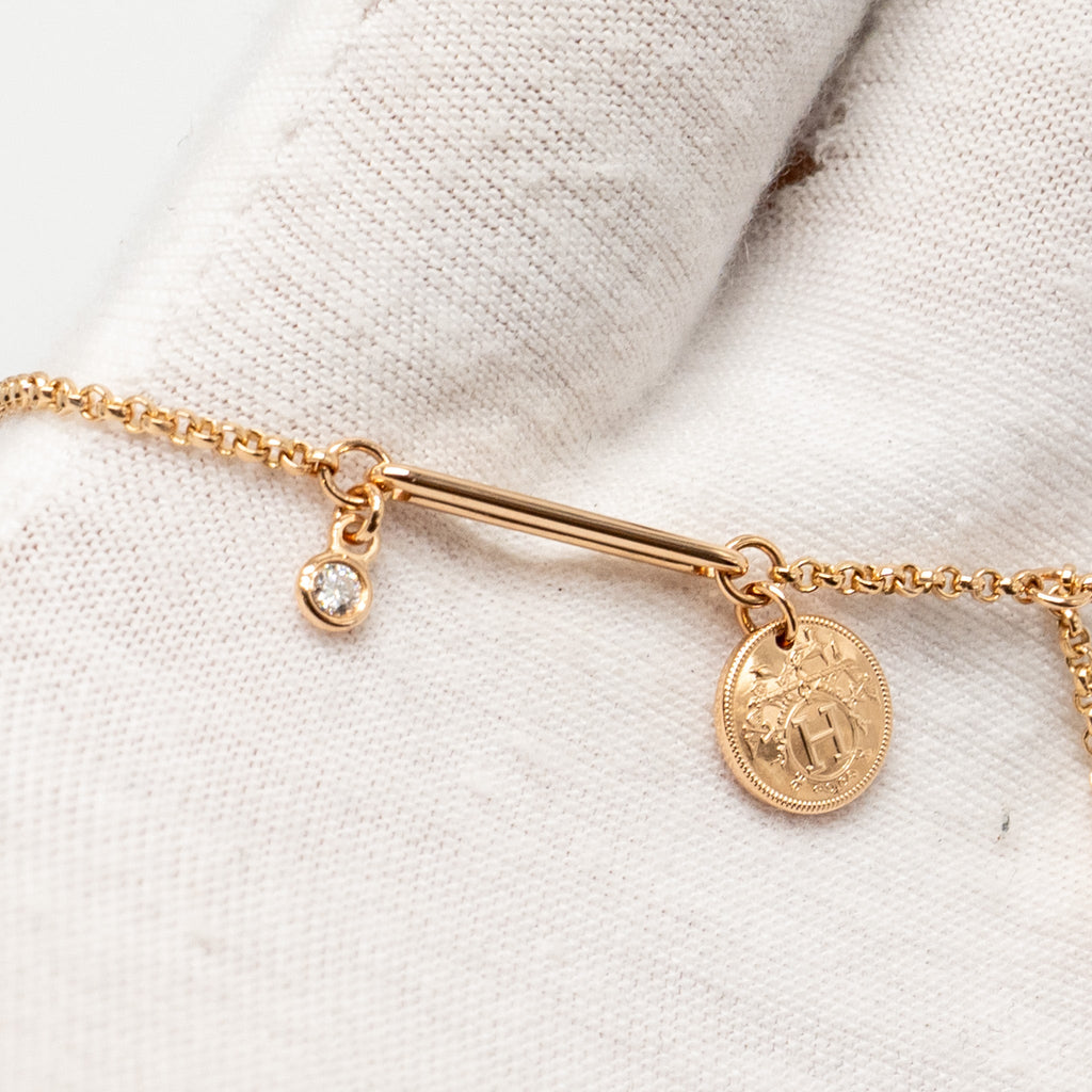 HERMES EX-LIBRIS PENDANT ROSE GOLD/DIAMOND