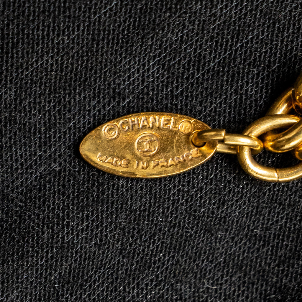 CHANEL VINTAGE SUNBURST CC COCO MARK NECKLACE GOLD TONE
