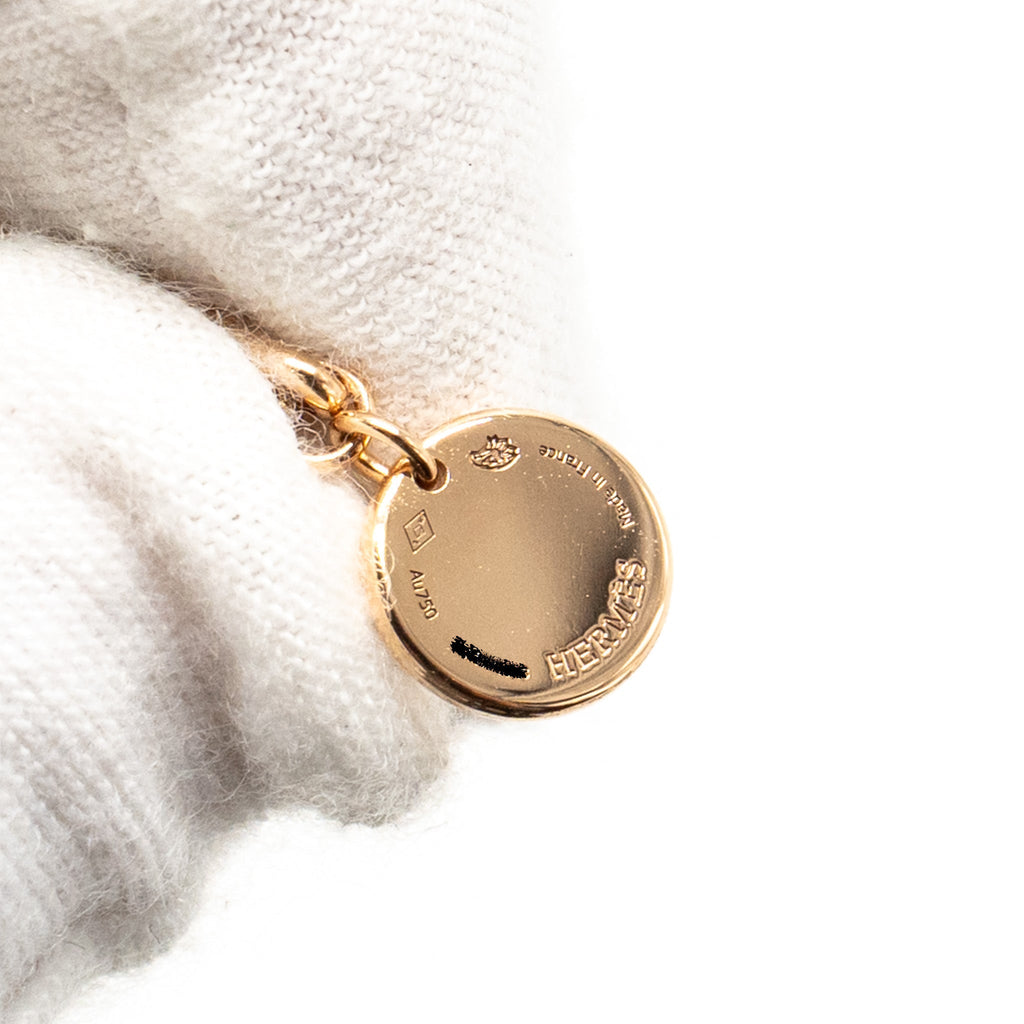 HERMES EX-LIBRIS PENDANT ROSE GOLD/DIAMOND