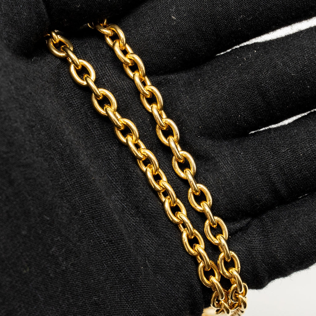 CHANEL VINTAGE SUNBURST CC COCO MARK NECKLACE GOLD TONE