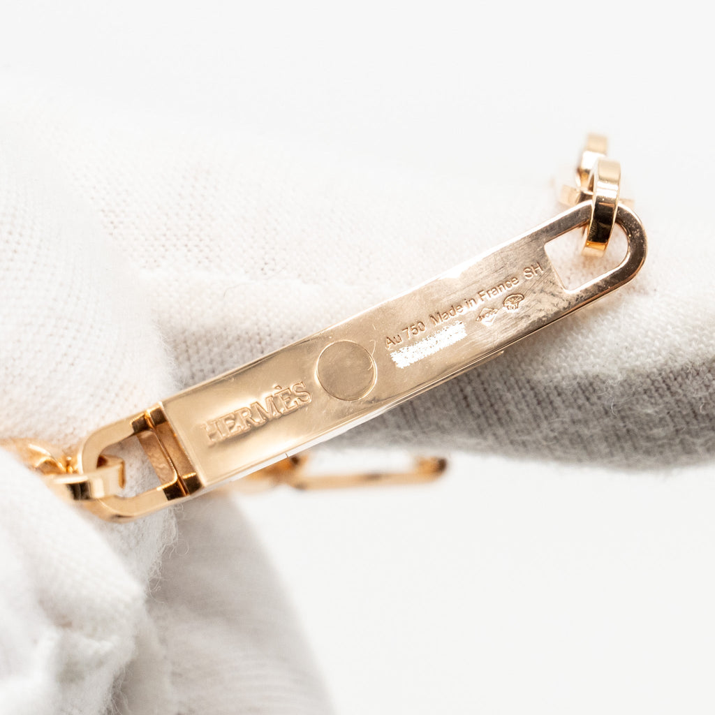 HERMES KELLY CHAINE BRACELET ROSE GOLD, DIAMONDS