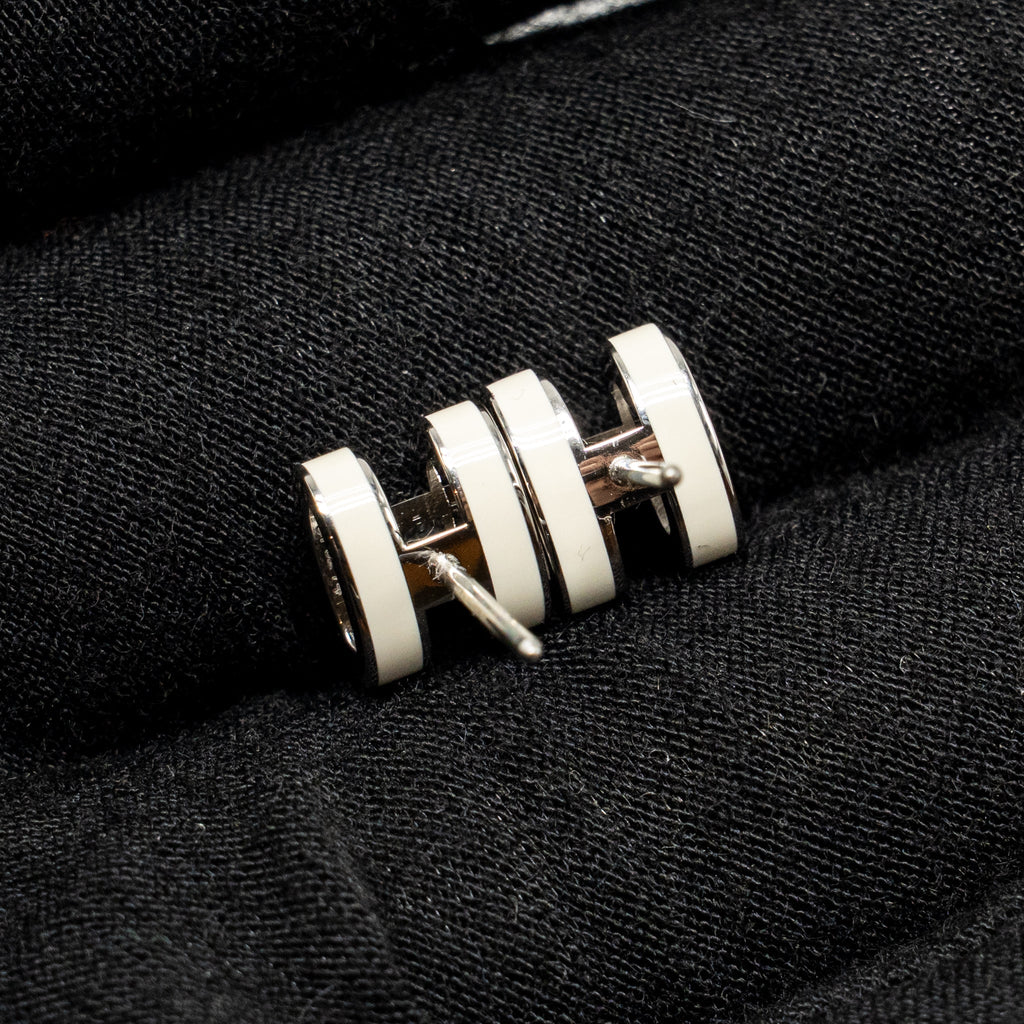 HERMES MINI POP H EARRINGS BLANC SHW