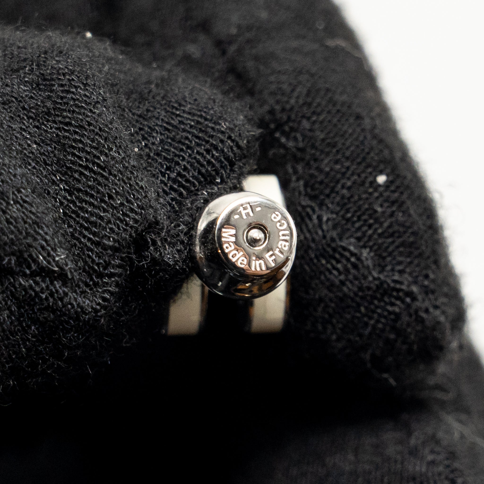 HERMES MINI POP H EARRINGS BLANC SHW