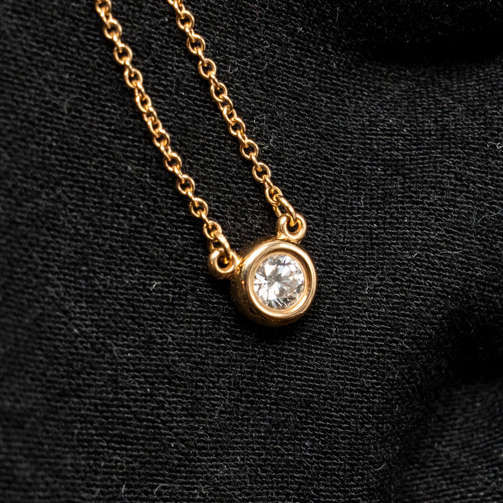 TIFFANY DIAMONDS BY THE YARD SINGLE DIAMOND PENDANT ROSE GOLD