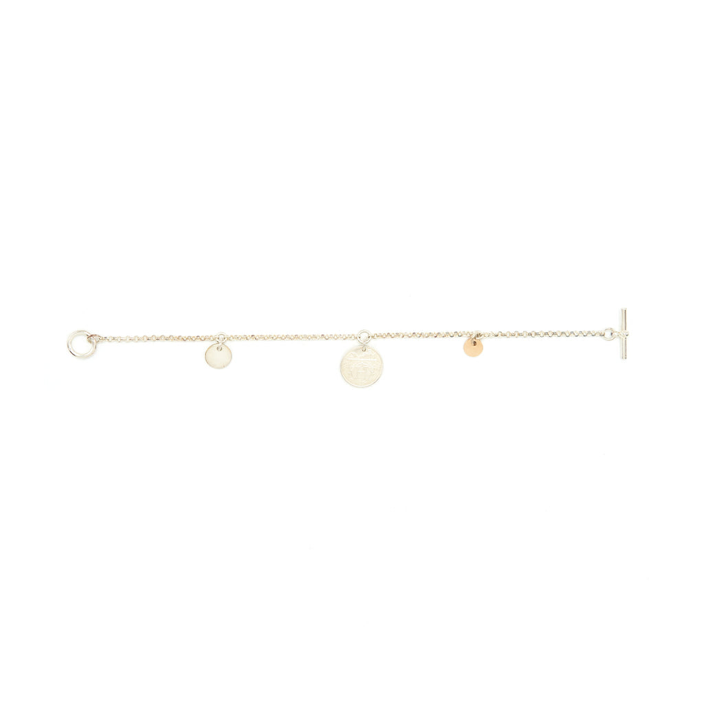 HERMES EX LIBRIS BRACELET STERLING SILVER/ROSE GOLD