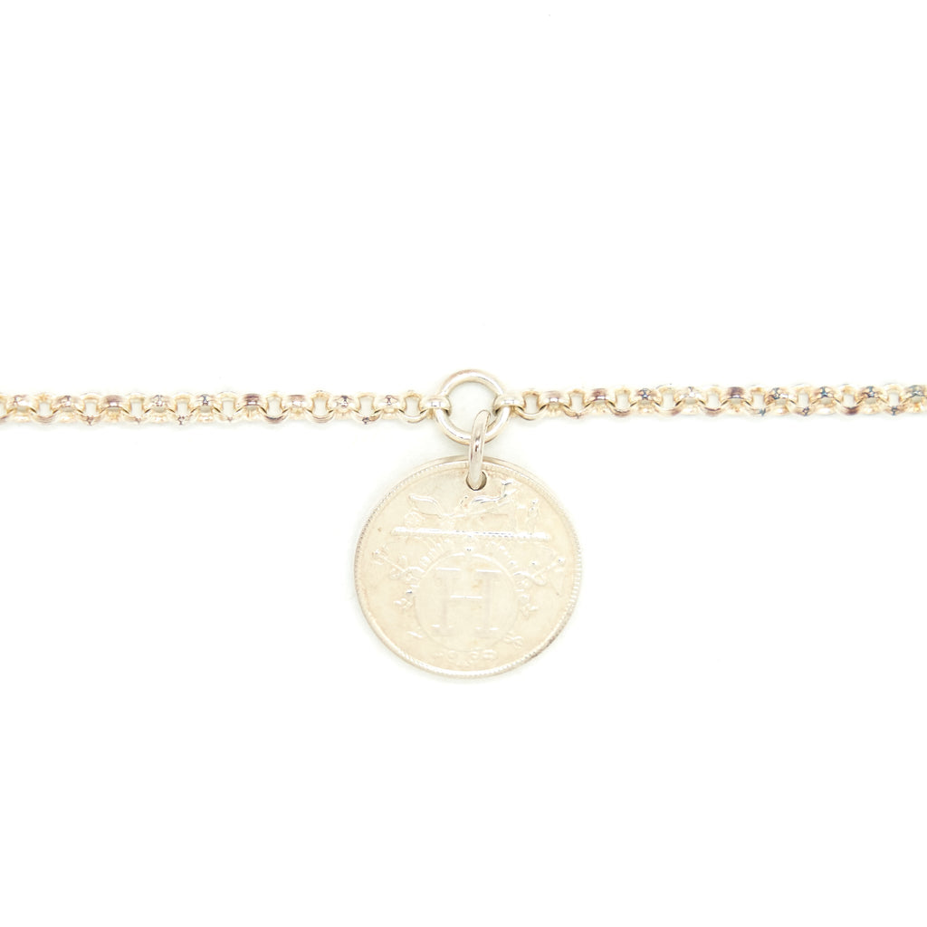 HERMES EX LIBRIS BRACELET STERLING SILVER/ROSE GOLD