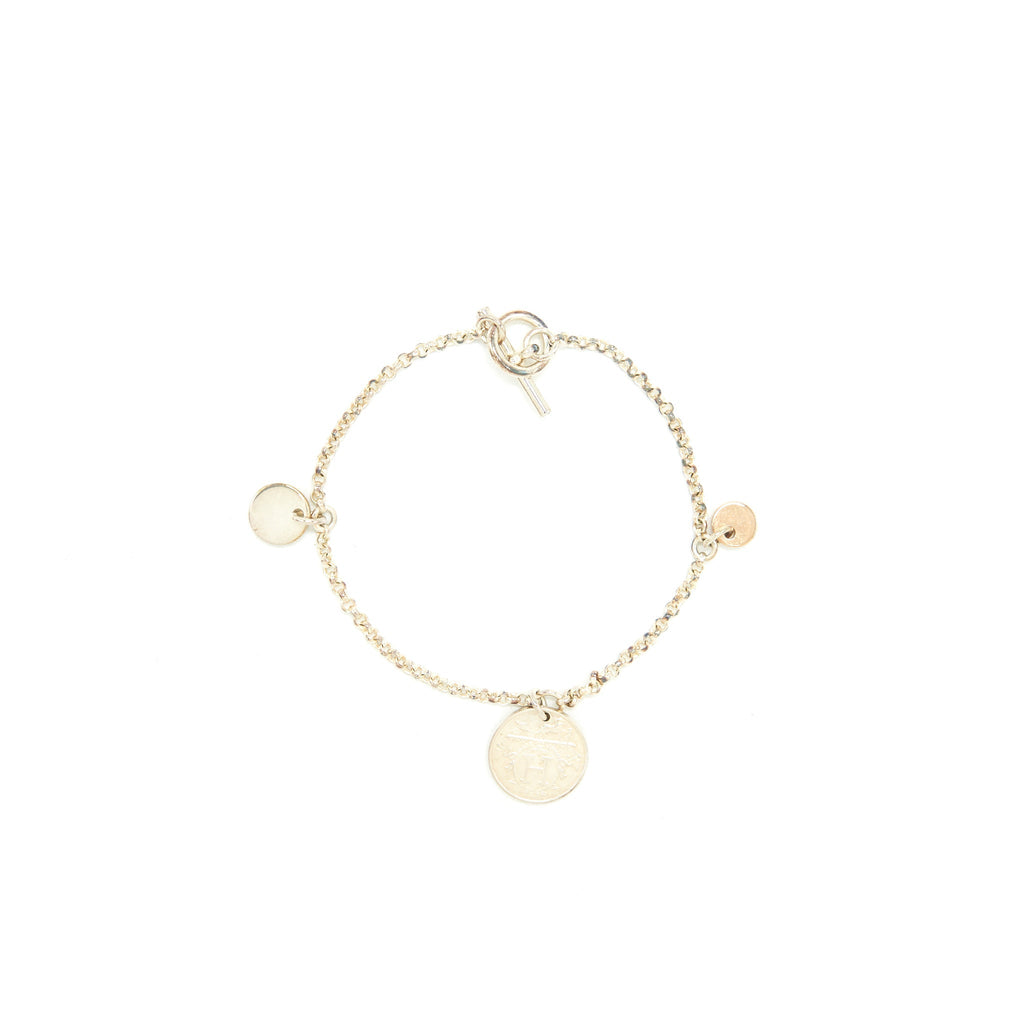 HERMES EX LIBRIS BRACELET STERLING SILVER/ROSE GOLD