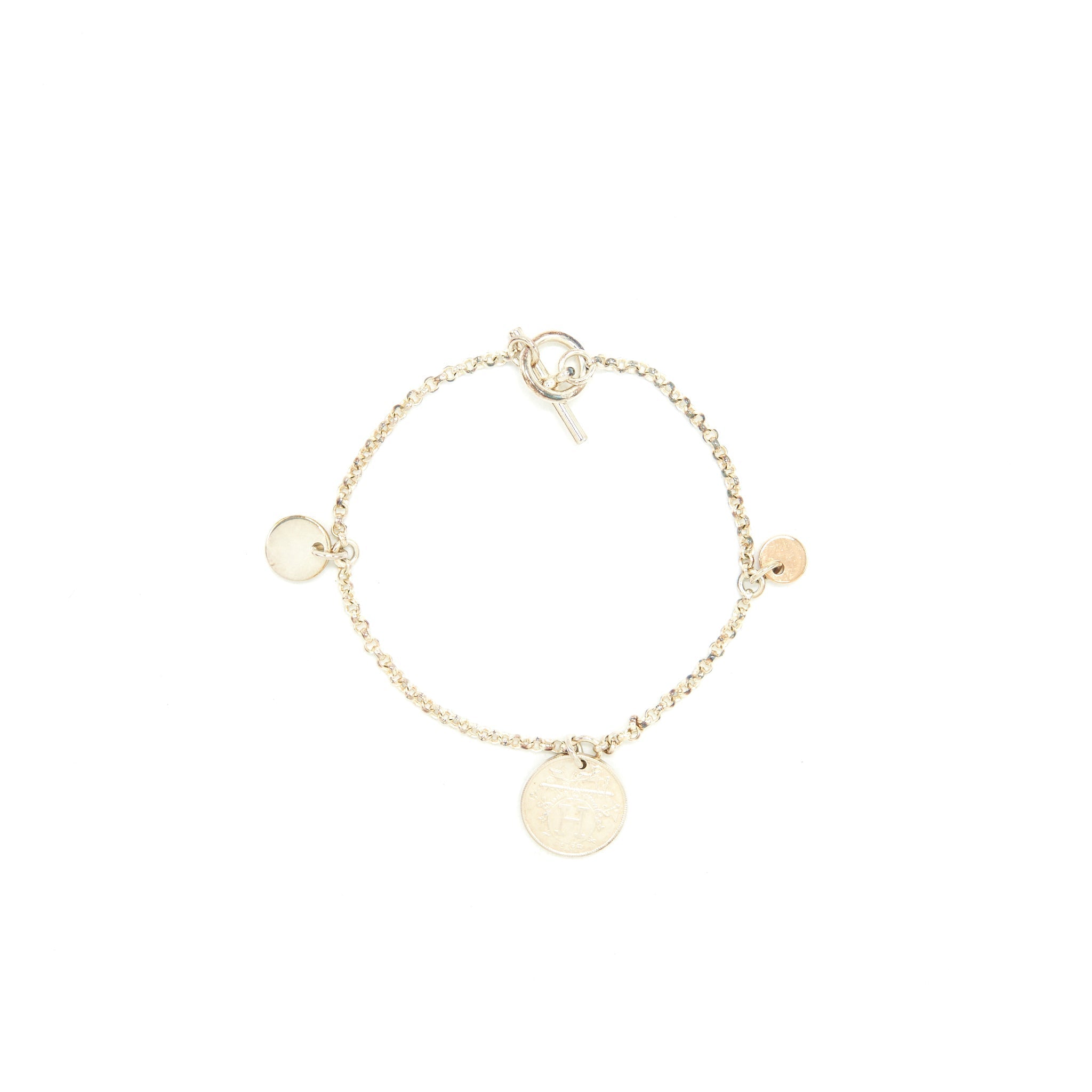 HERMES EX LIBRIS BRACELET STERLING SILVER/ROSE GOLD