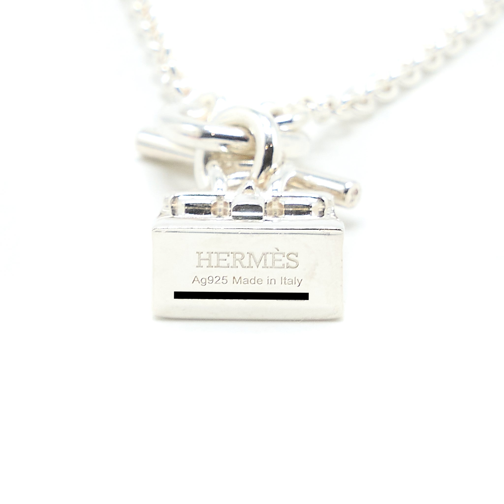 HERMES AMULETTE PENDENT BIRKIN NECKLANCE STERLING SILVER