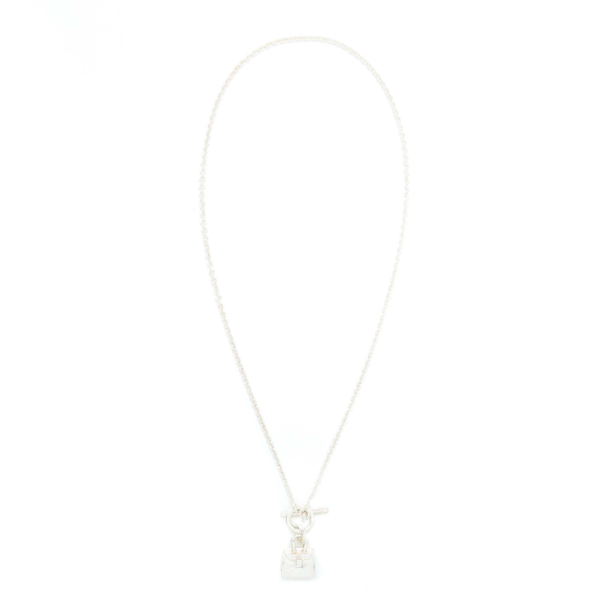 HERMES AMULETTE PENDENT BIRKIN NECKLANCE STERLING SILVER