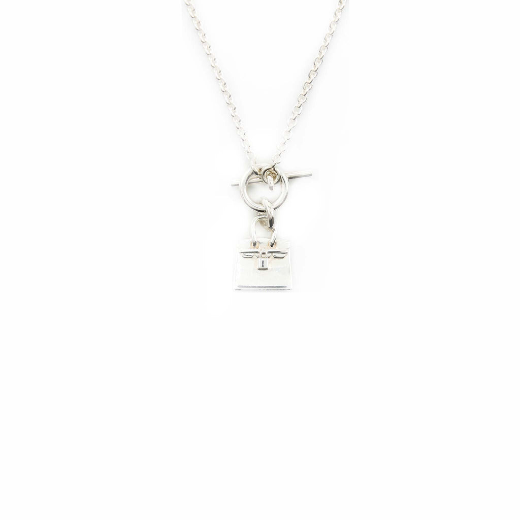 HERMES AMULETTE PENDENT BIRKIN NECKLANCE STERLING SILVER