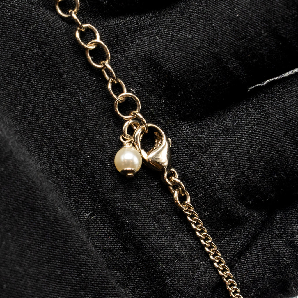 CHANEL MINI PEARL BAG NECKLACE LIGHT GOLD TONE