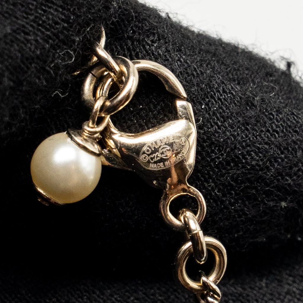 CHANEL MINI PEARL BAG NECKLACE LIGHT GOLD TONE