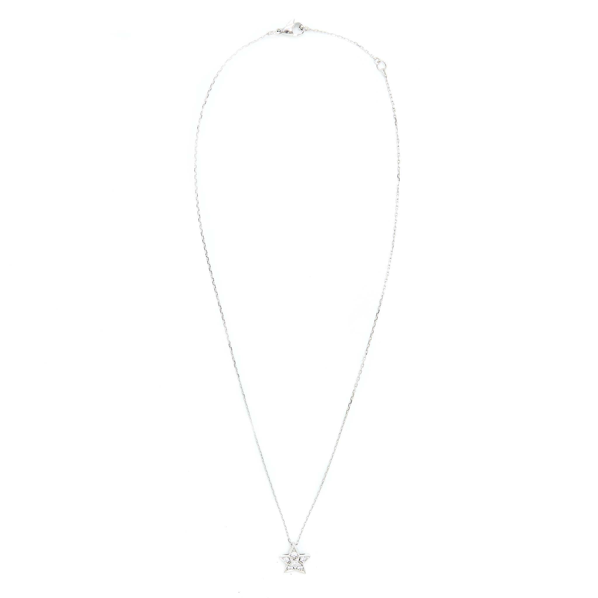 CHANEL SMALL VERSION COMETE GEODE NECKLACE WHITE GOLD DIAMONDS