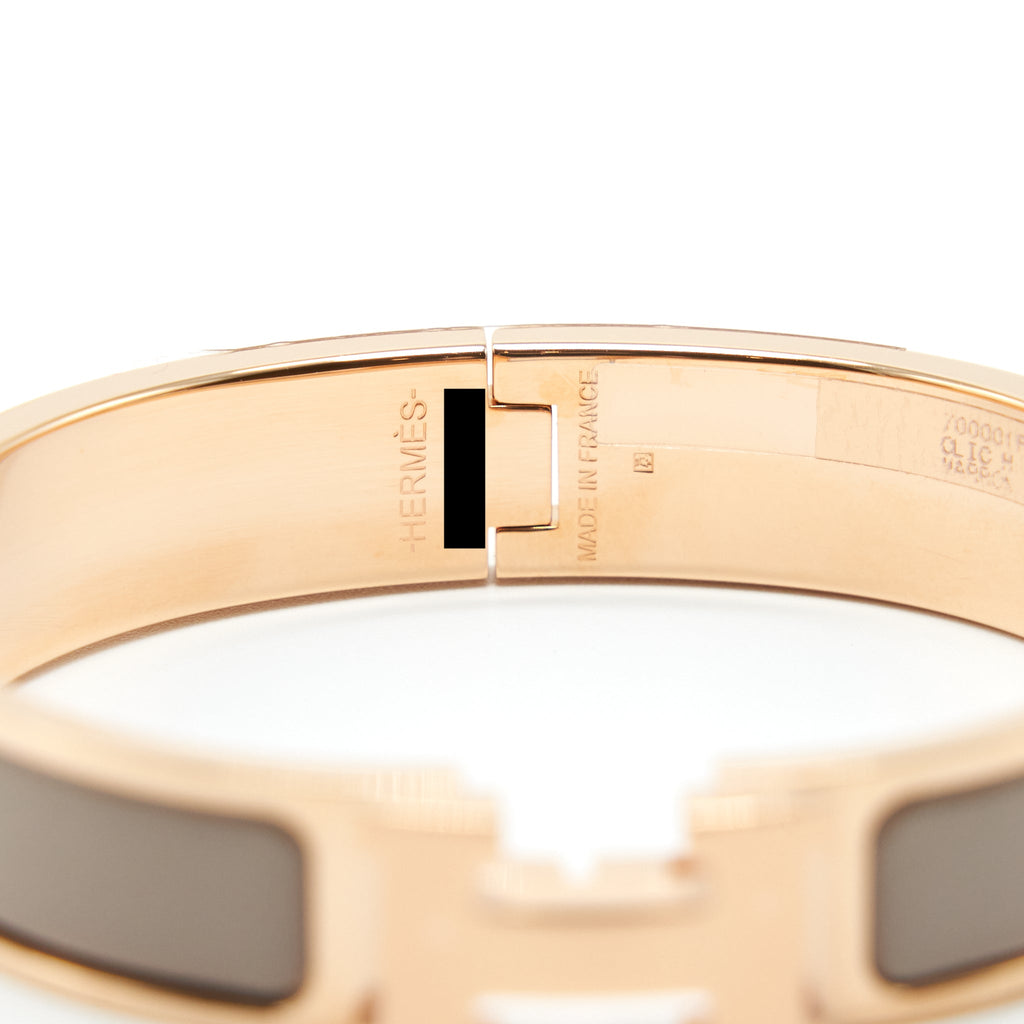 HERMES CLIC H BRACELET MARRON GLACÉ RGHW