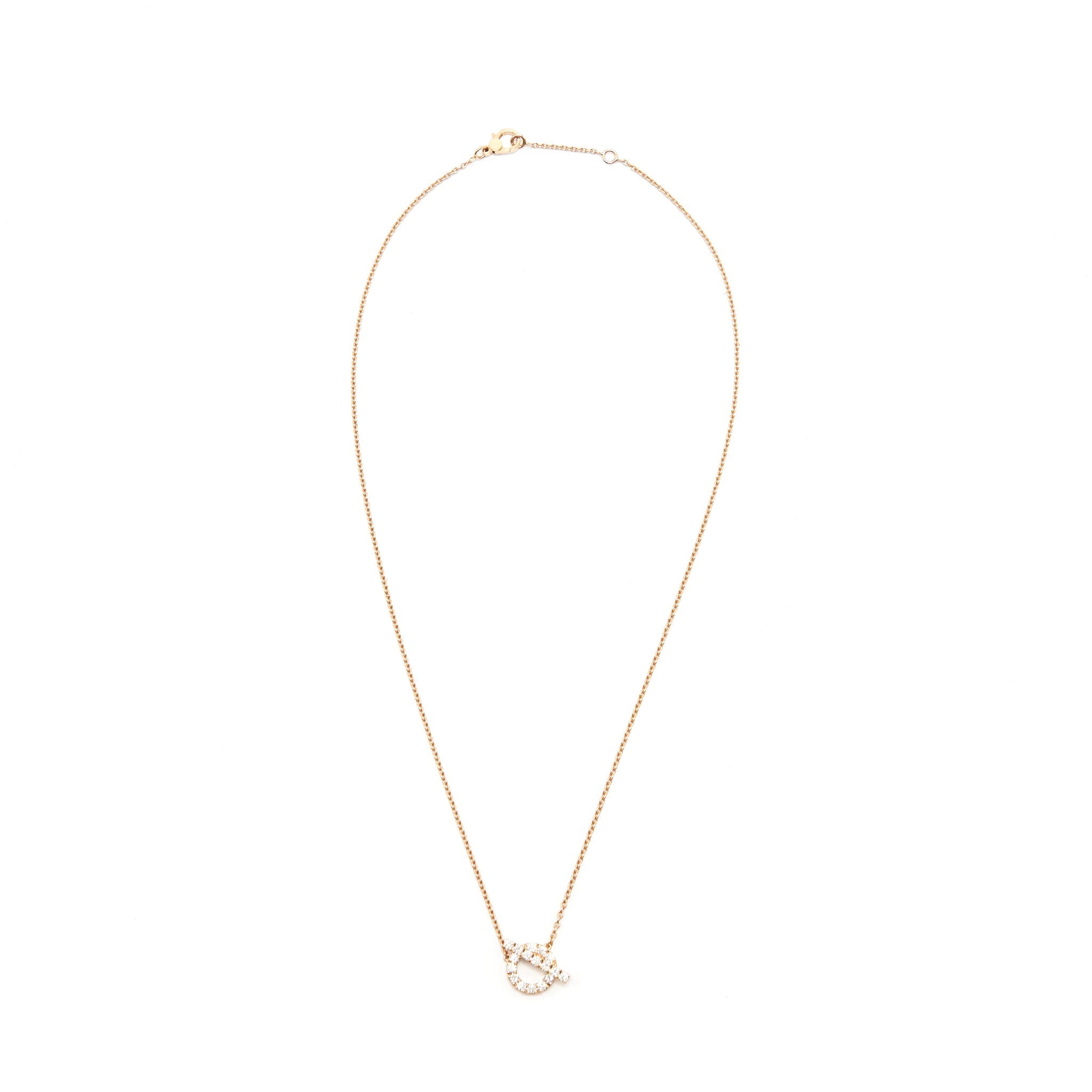 HERMES FINESSE PENDANT ROSEGOLD WITH DIAMONDS