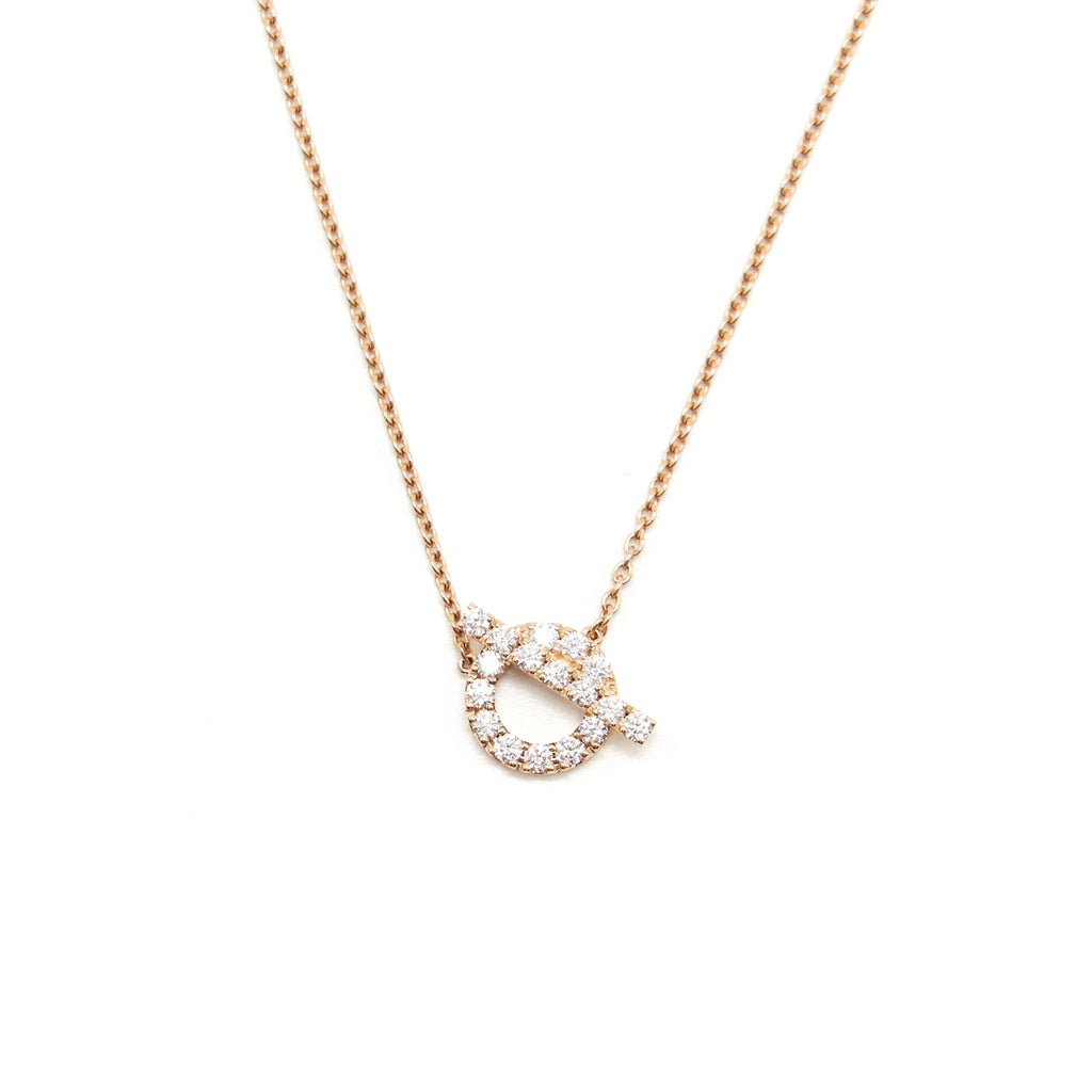 HERMES FINESSE PENDANT ROSEGOLD WITH DIAMONDS