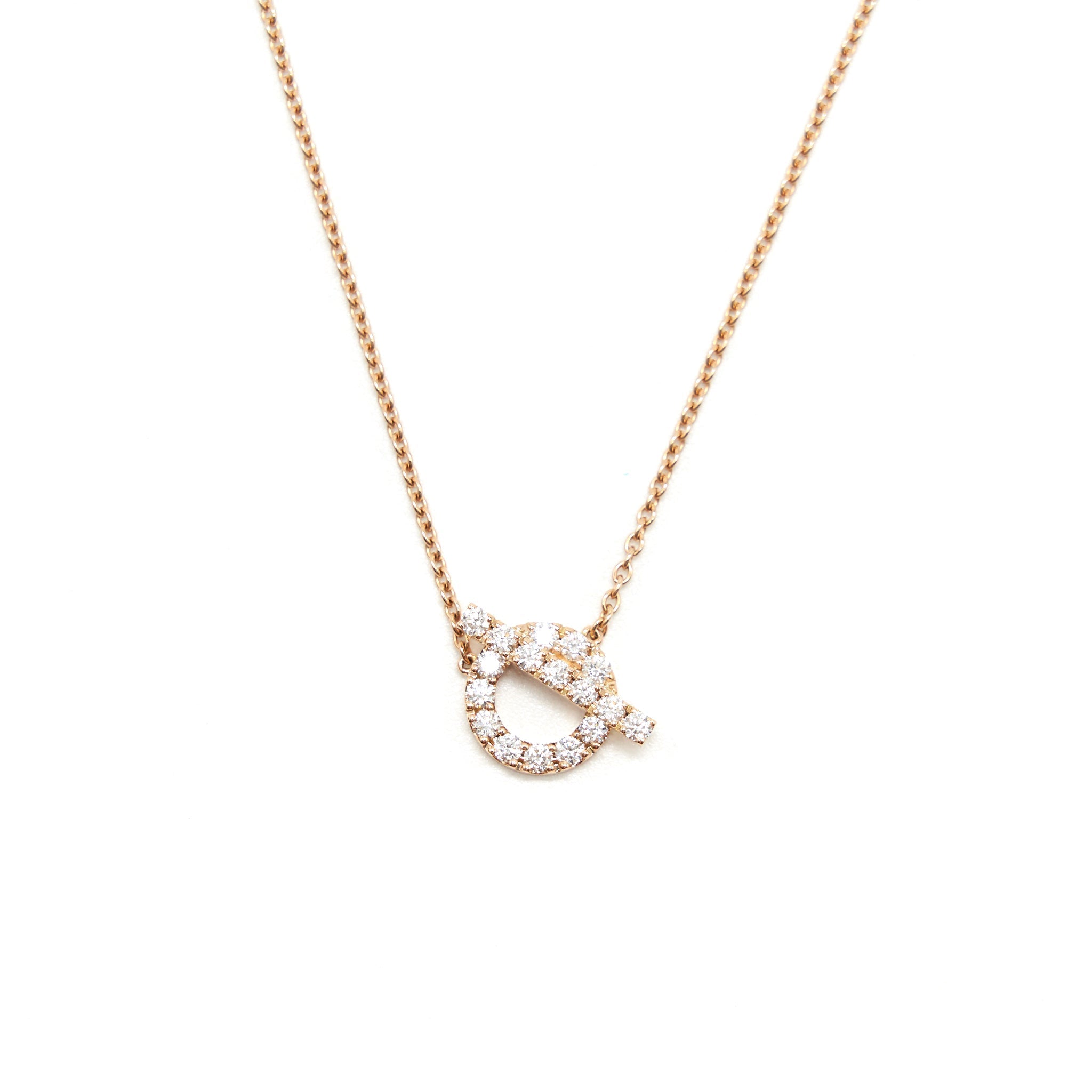 HERMES FINESSE PENDANT ROSEGOLD WITH DIAMONDS