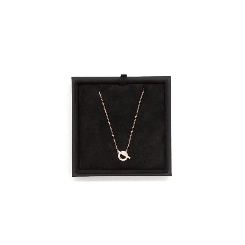 HERMES FINESSE NECKLACE ROSEGOLD WITH DIAMONDS