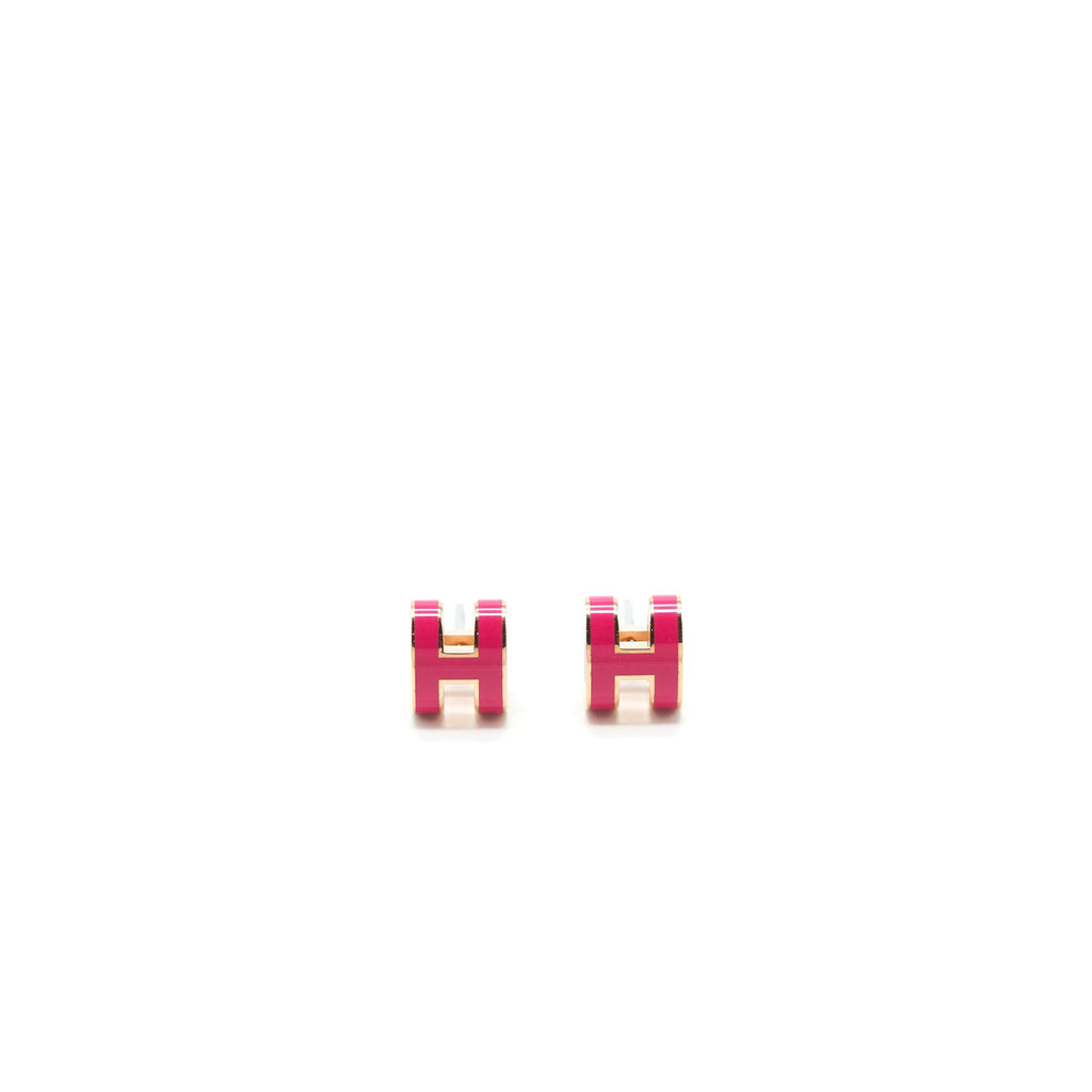 HERMES MINI POP H EARRINGS PINK GHW