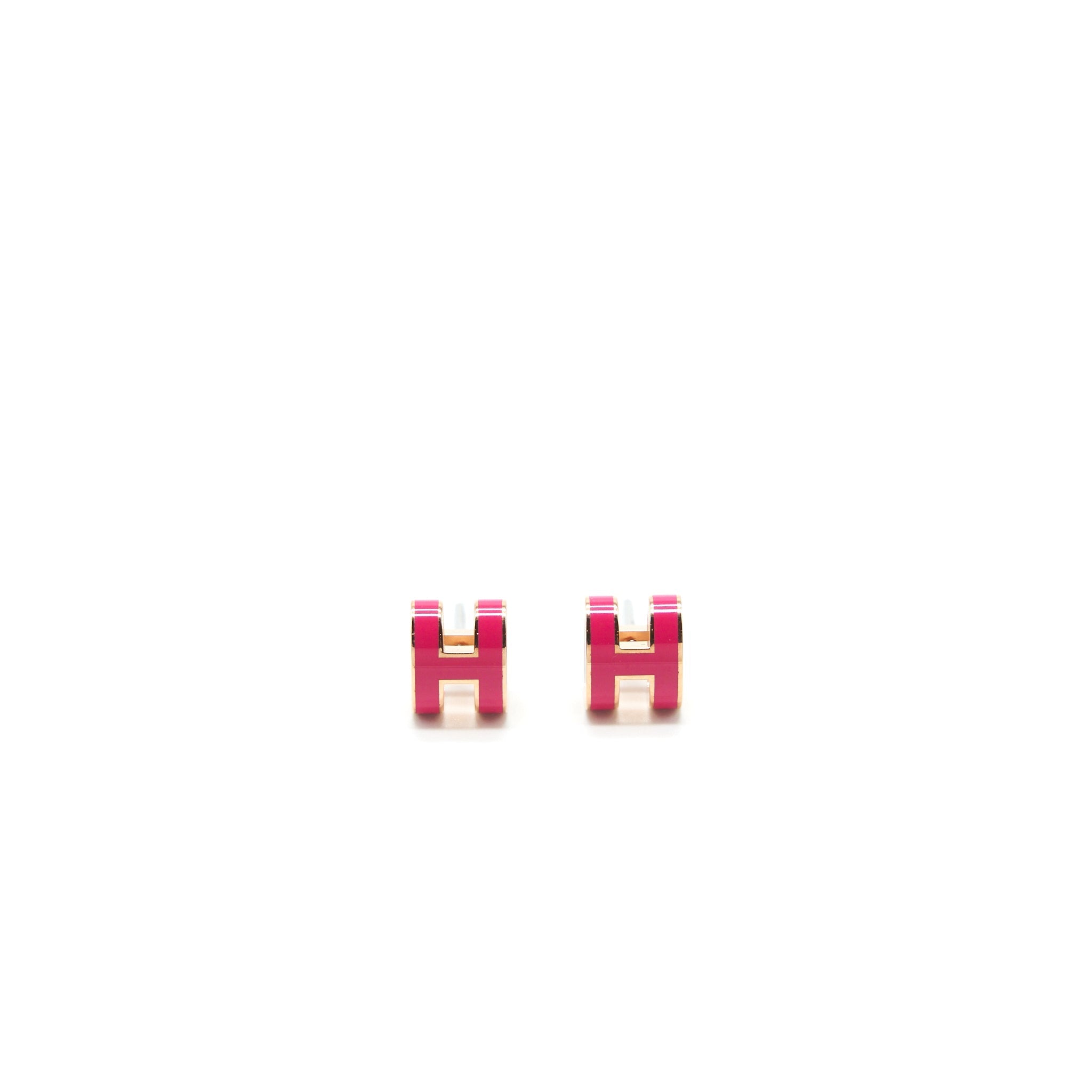 HERMES MINI POP H EARRINGS PINK GHW