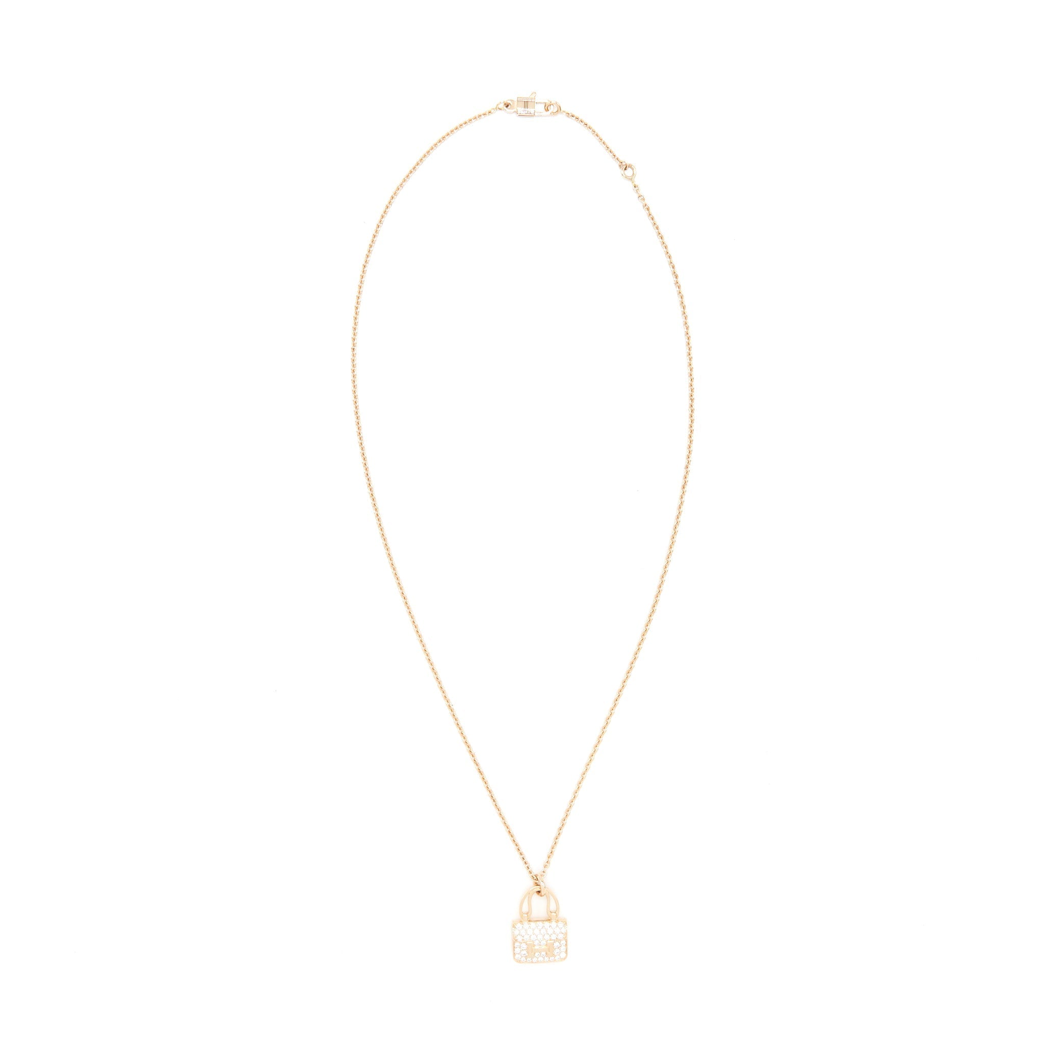 HERMES AULETTES CONSTANCE PENDANT ROSE GOLD WITH DIAMONDS
