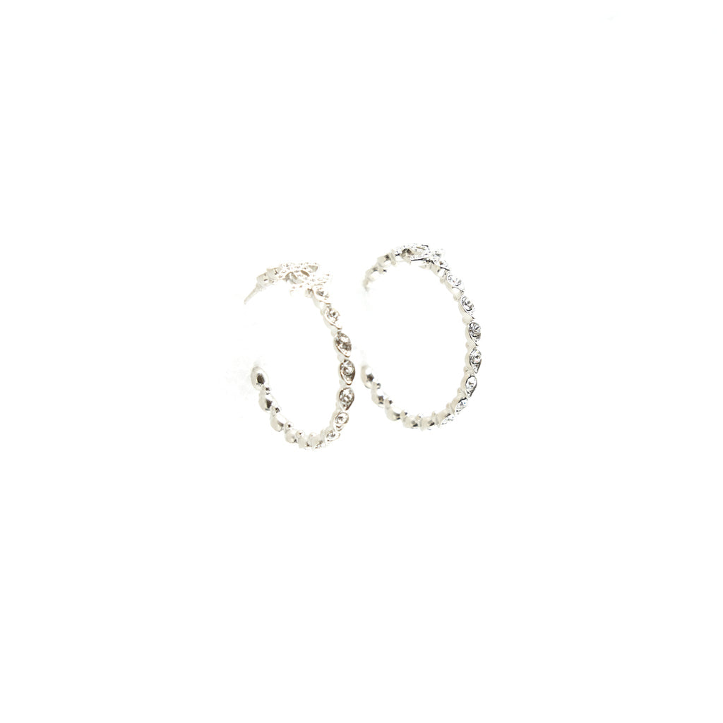 CHANEL ROUND CC EARRINGS CRYSTAL SHW
